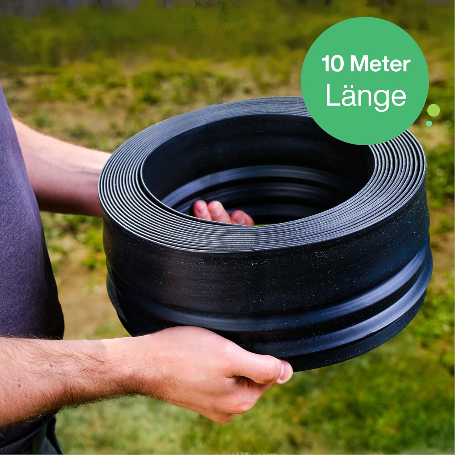 Flexible Rasenkante Kunststoff - Robustes Stay-in-Place Design - Sehr Gut zu Verarbeiten, Min. 30 Jahre Lebensdauer, Unsichtbar - Beeteinfassung aus 100% recyceltem Plastik