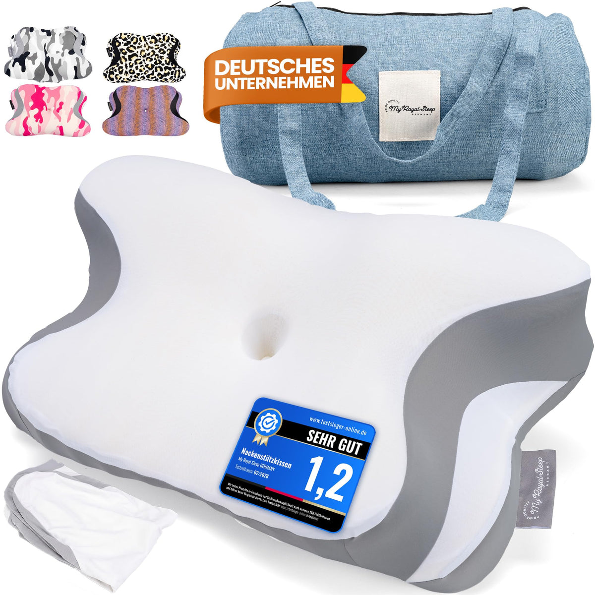 Nackenkissen – Ergonomisch - Höhenverstellbar -Seitenschläferkissen Nackenstützkissen Rückenschläferkissen Memory Foam Kopfkissen – Natürliche Nackenhaltung