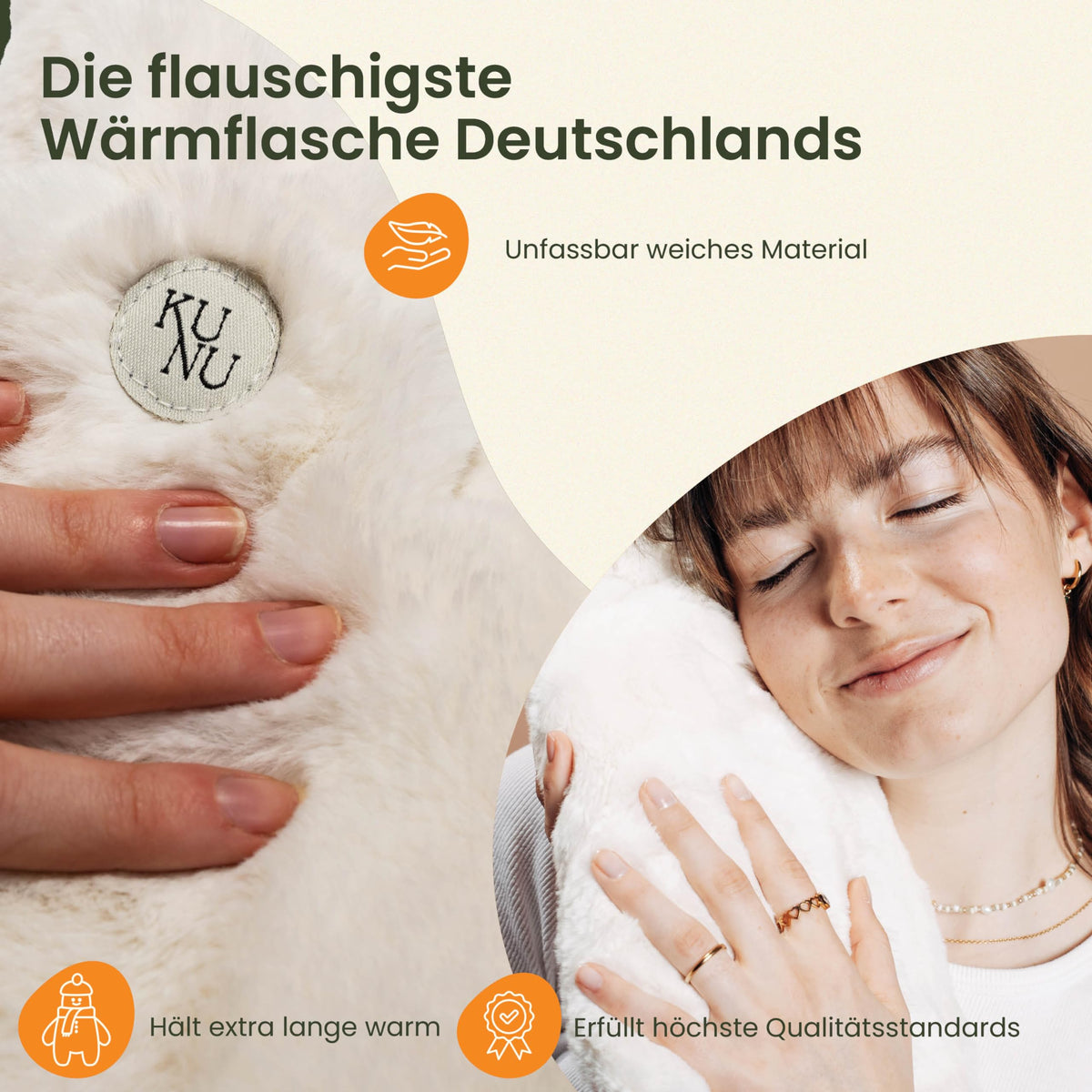 Wärmflaschengürtel - Premium Wärmflasche Lang mit Gürtel zum umbinden - 130cm Perioden Wärmegürtel - Plüsch Wärmflasche mit Bezug - Wärmflasche Gürtel mit Geschenkverpackung