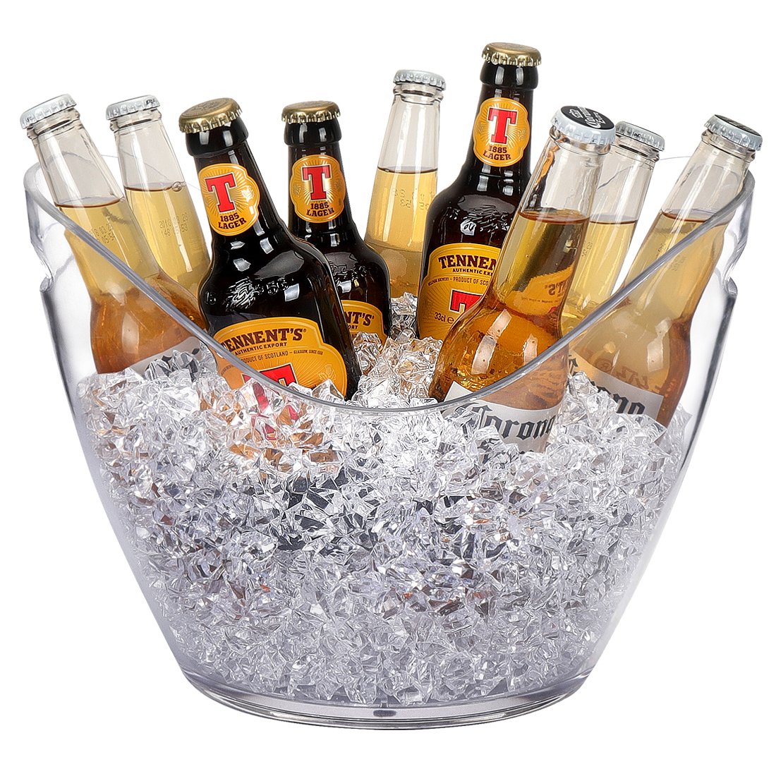 8L Eiseimer, Champagnereimer, Eiseimer, Weinkühler, Champagnerkühler, großer Eiseimer, Küchenobst und Gemüselagerbehälter (Clear)