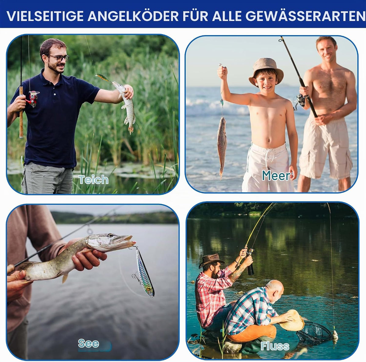 Adventskalender Angeln 2026, 24 Köder, Geschenke für Angler
