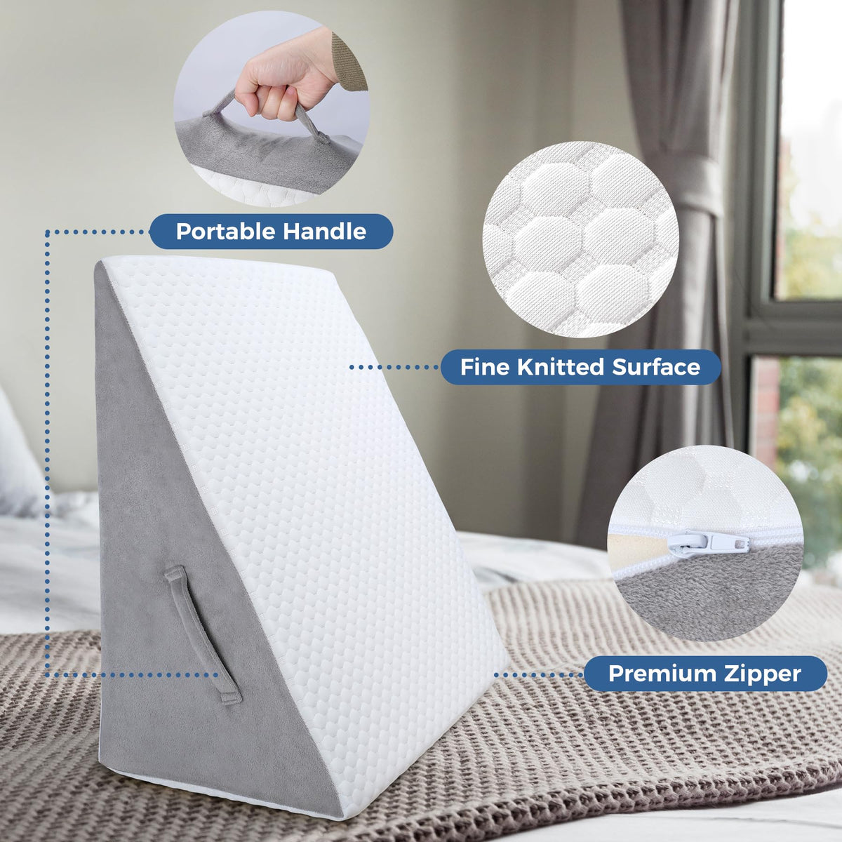30cm Keilkissen für Bett und Sofa, Bettkeil aus Memory-Schaum