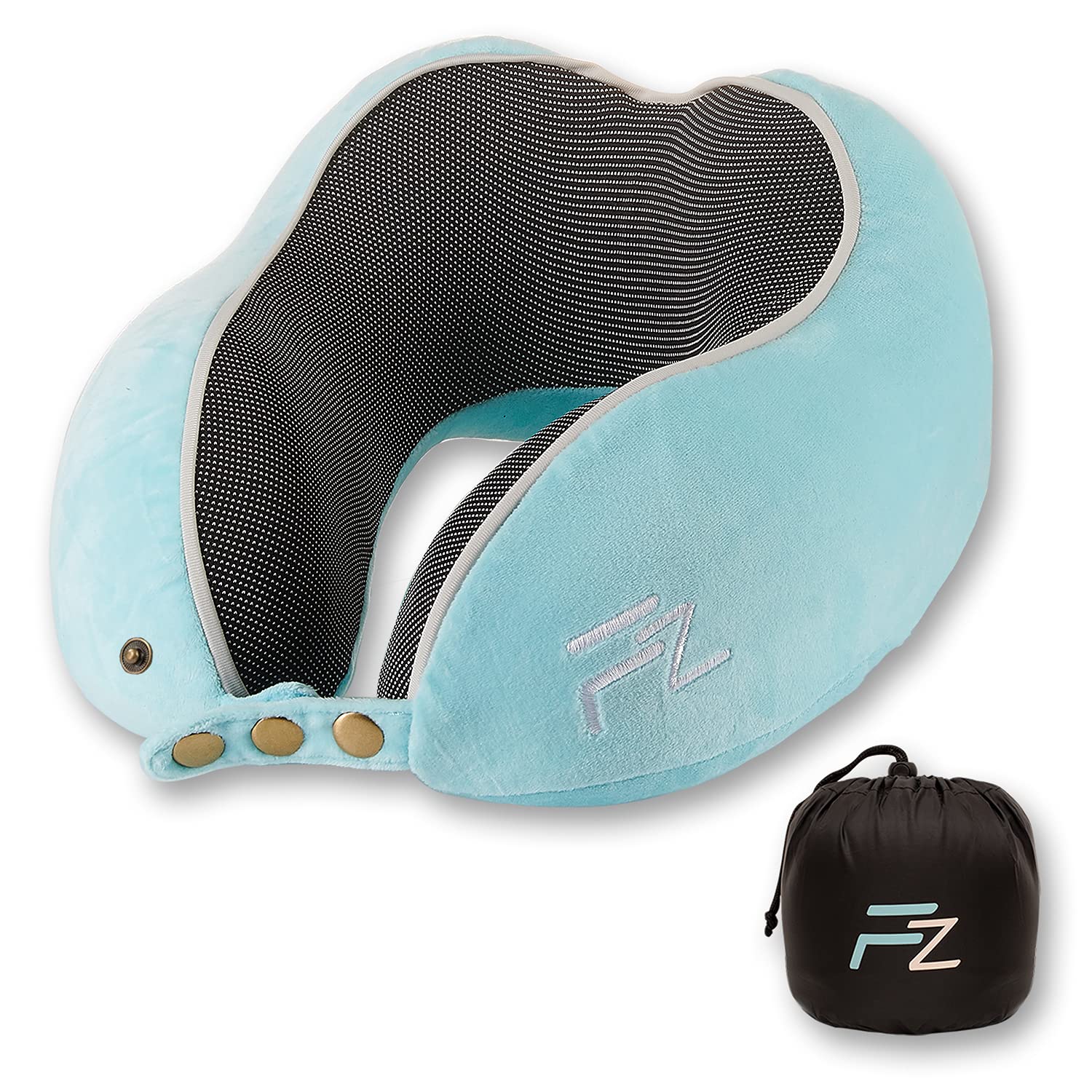 Bequemer Neck Cushion Flugzeug & Auto Reisekissen Memory Foam mit schlankem Rücken und waschbarer Abdeckung (Velvet Soft & Breathable) - Neck Cushion Adults Grey