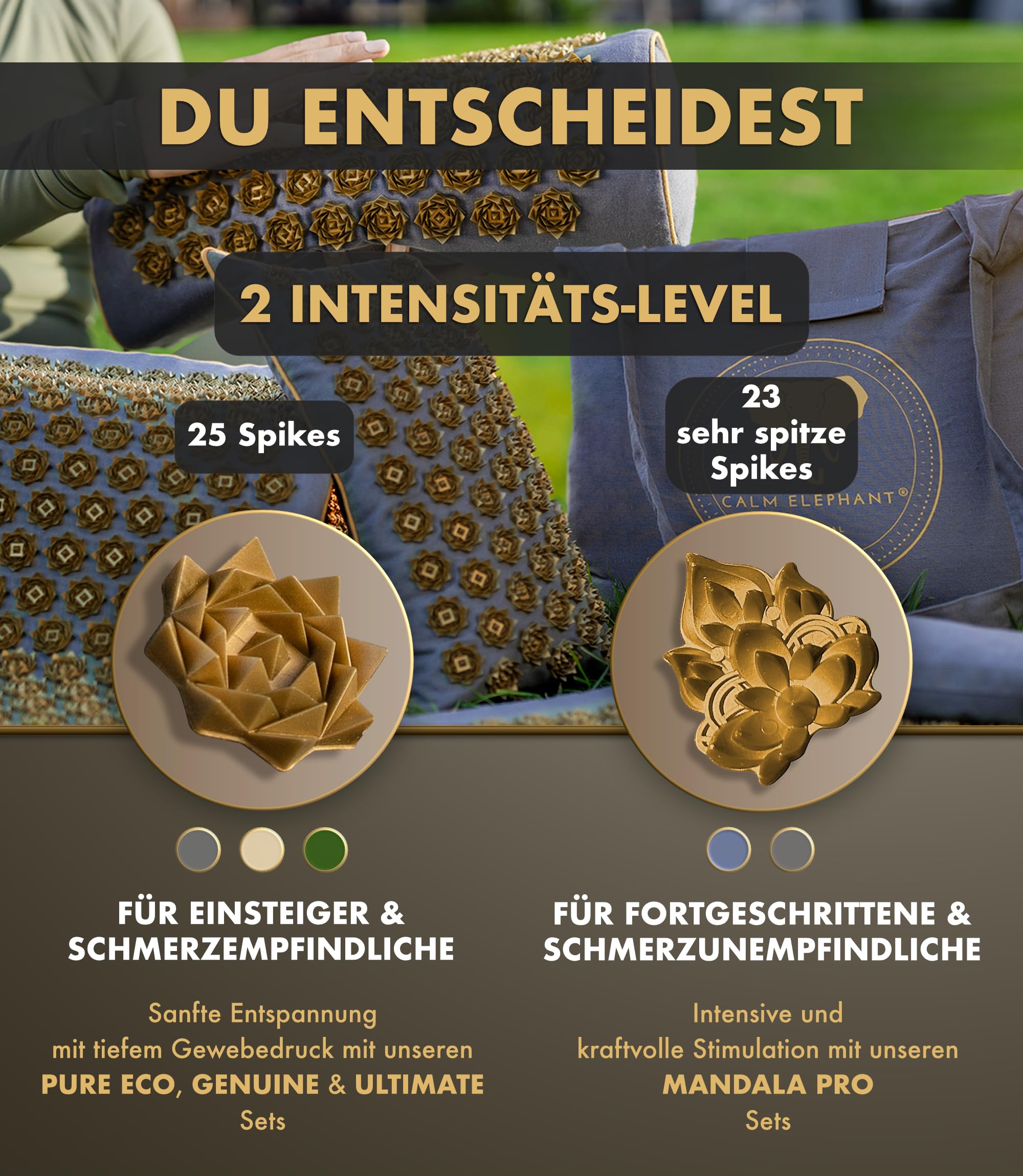 Echte Akupressurmatte mit Kissen XXL Set aus 5 Massagematten Rückenspannung Entlastung Akupunkturmatte mit Wärmefunktion, Lumbalkissen, Doormatte & Tasche, Grau