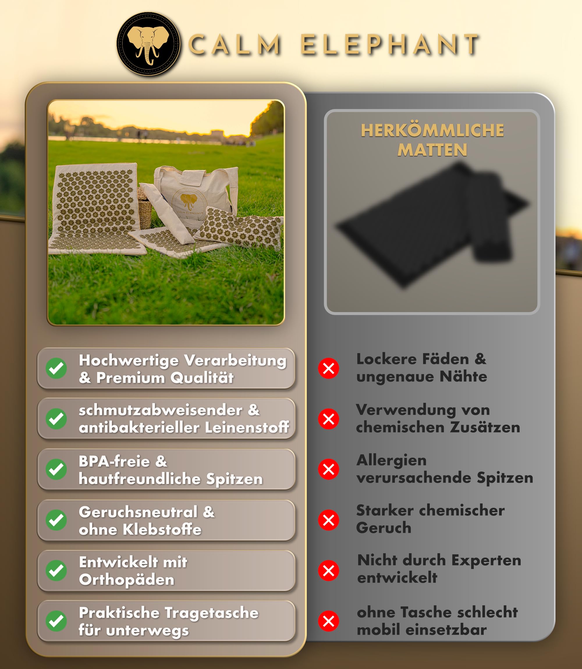 Echte Akupressurmatte mit Kissen XXL Set aus 5 Massagematten Rückenspannung Entlastung Akupunkturmatte mit Wärmefunktion, Lumbalkissen, Doormatte & Tasche, Grau