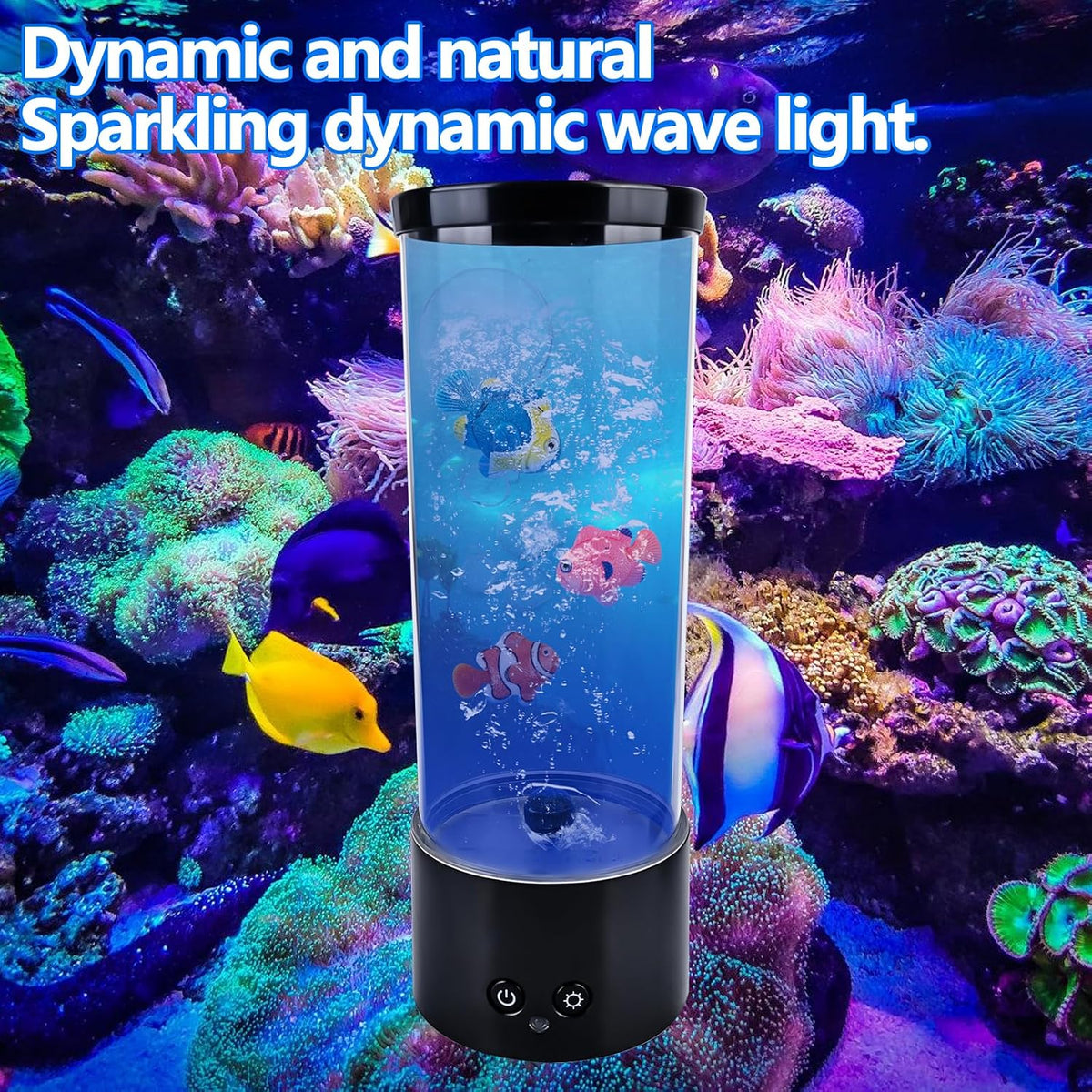 Lavalampe, Aquarium Lampe, Blasenlichtlampe mit Fisch Aquarium Nachtlicht, Lavalampe LED mit Fernbedienung, 16 Farben und 4 Modi, RGB-Licht für Kinder Erwachsene Dekoration für Zuhause Büro