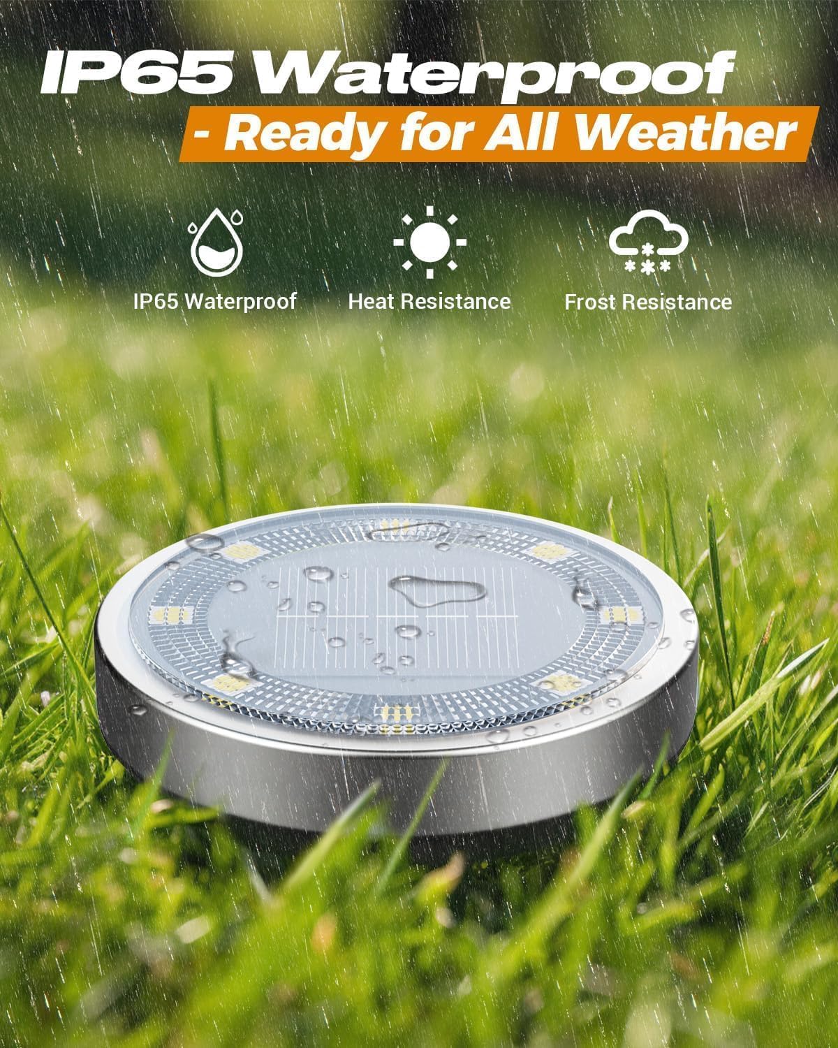Solar Bodenleuchten Aussen, 8 LED Gartenbeleuchtung Solar Wasserdicht Boden Solarleuchten, Solarlampen für Außen Garten Rasen Auffahrt Gehweg
