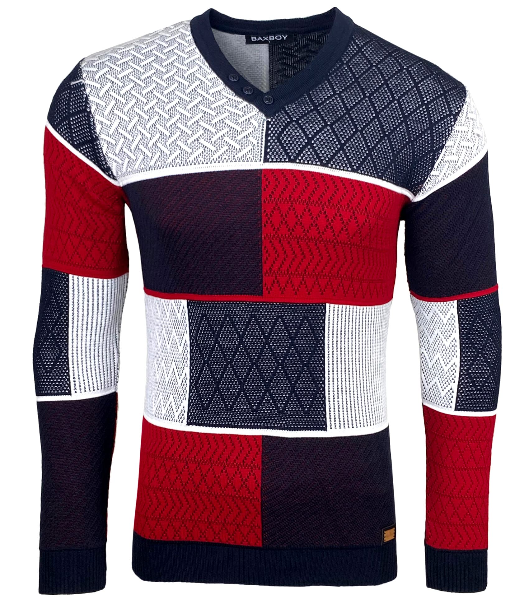 Herren Slim Fit V-Neck Knitted Jumper Rundkragen Moderne Herren Black Jumper Langarmärmel in feinem Knit Sweatshirt