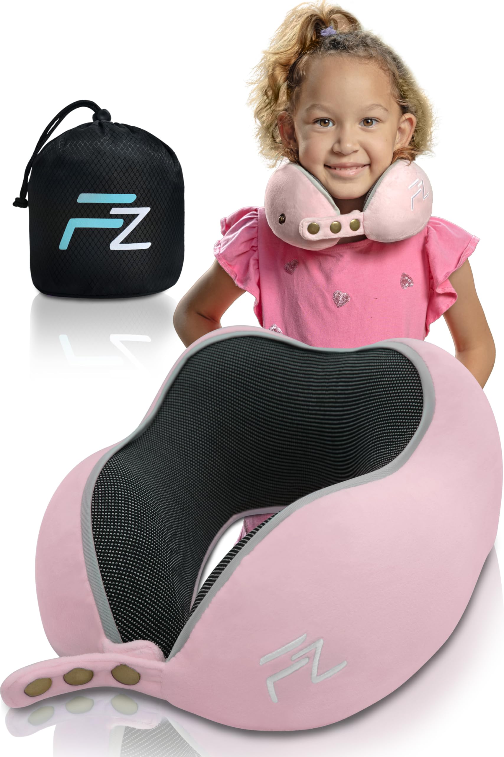 Bequemer Neck Cushion Flugzeug & Auto Reisekissen Memory Foam mit schlankem Rücken und waschbarer Abdeckung (Velvet Soft & Breathable) - Neck Cushion Adults Grey