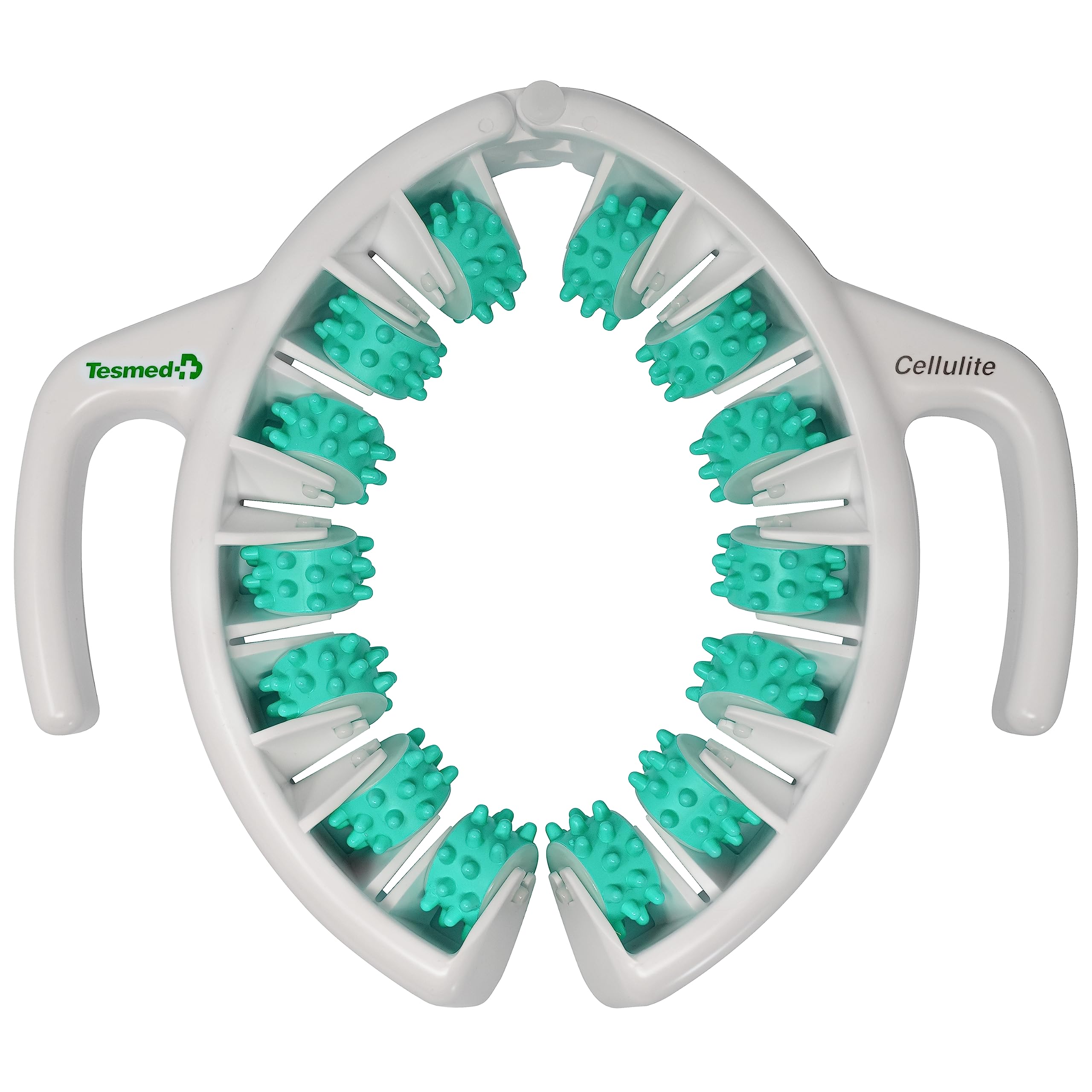 Cellulite Massagegerät Made in Italy, Anticellulite-Gerät mit konvergenten und divergenten Rollen zum Heben, Anziehen und Glätten der Haut, Grün