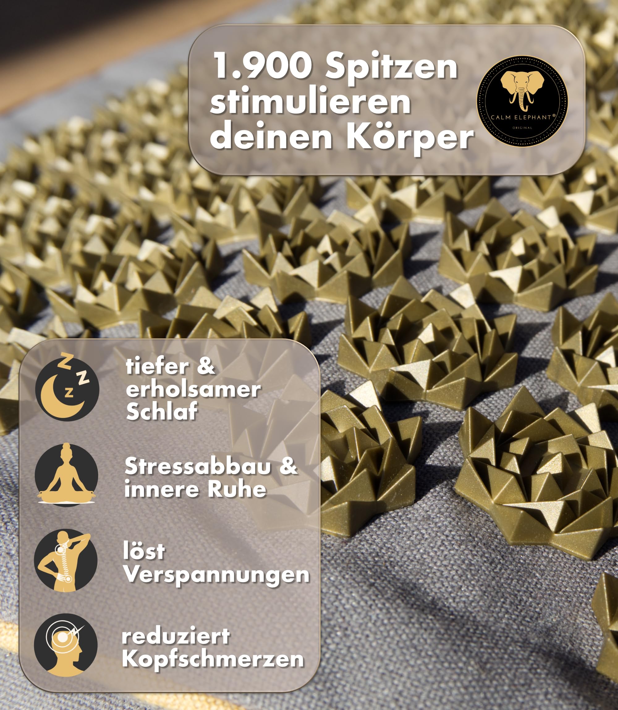 Echte Akupressurmatte mit Kissen XXL Set aus 5 Massagematten Rückenspannung Entlastung Akupunkturmatte mit Wärmefunktion, Lumbalkissen, Doormatte & Tasche, Grau