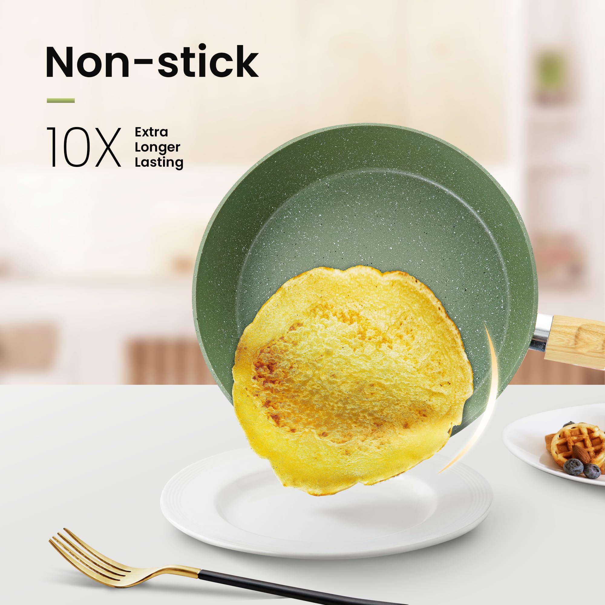 30-teiliges Non-Stick Induktionskochgeschirr und Kochgeschirr Set, Granitbeschichtung