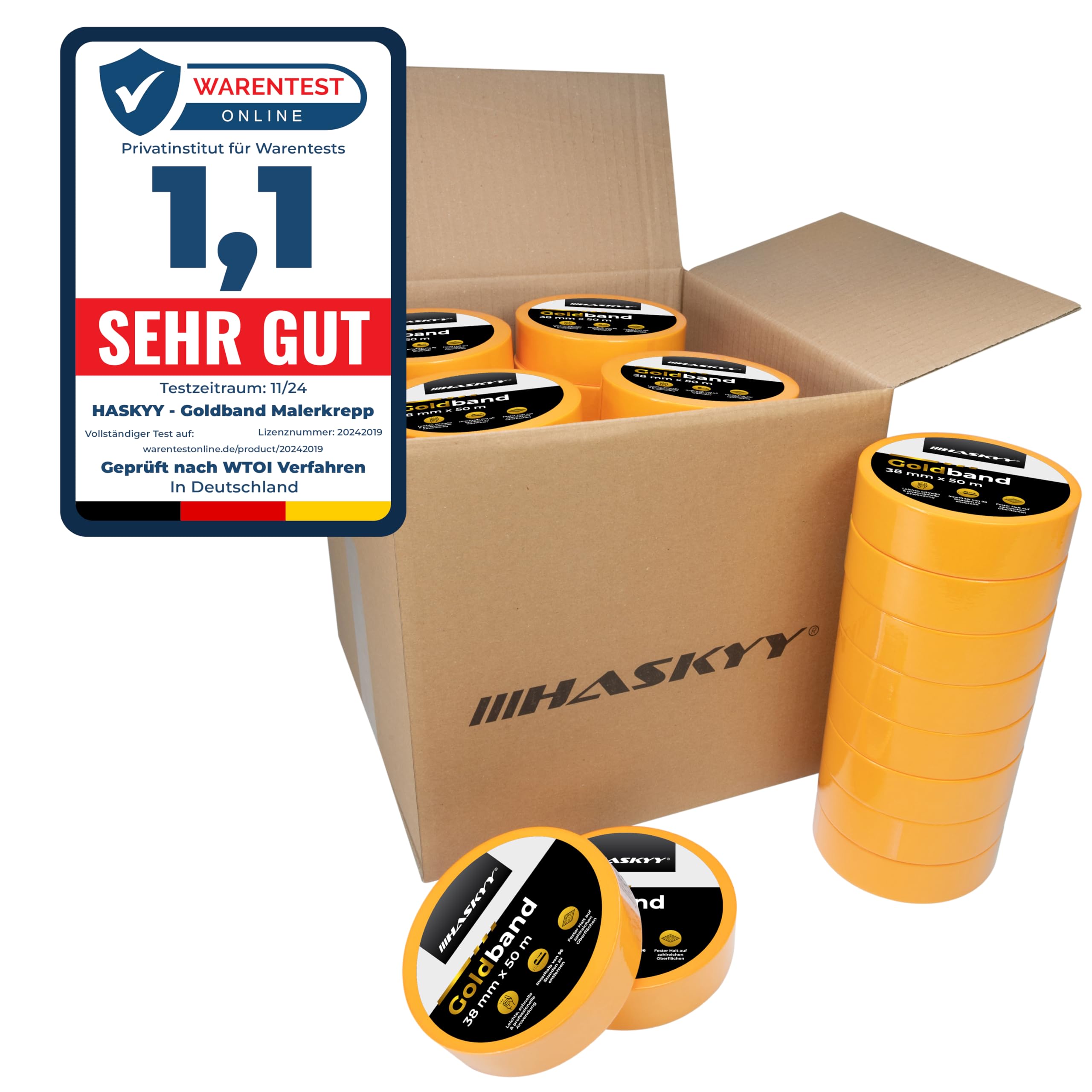 Goldband Malerkrepp Kreppband 3x Malerband 30mm x 50m Profi Abdeckband Malertape Klebeband Washi Tape Gold Papiertape Selbstklebend