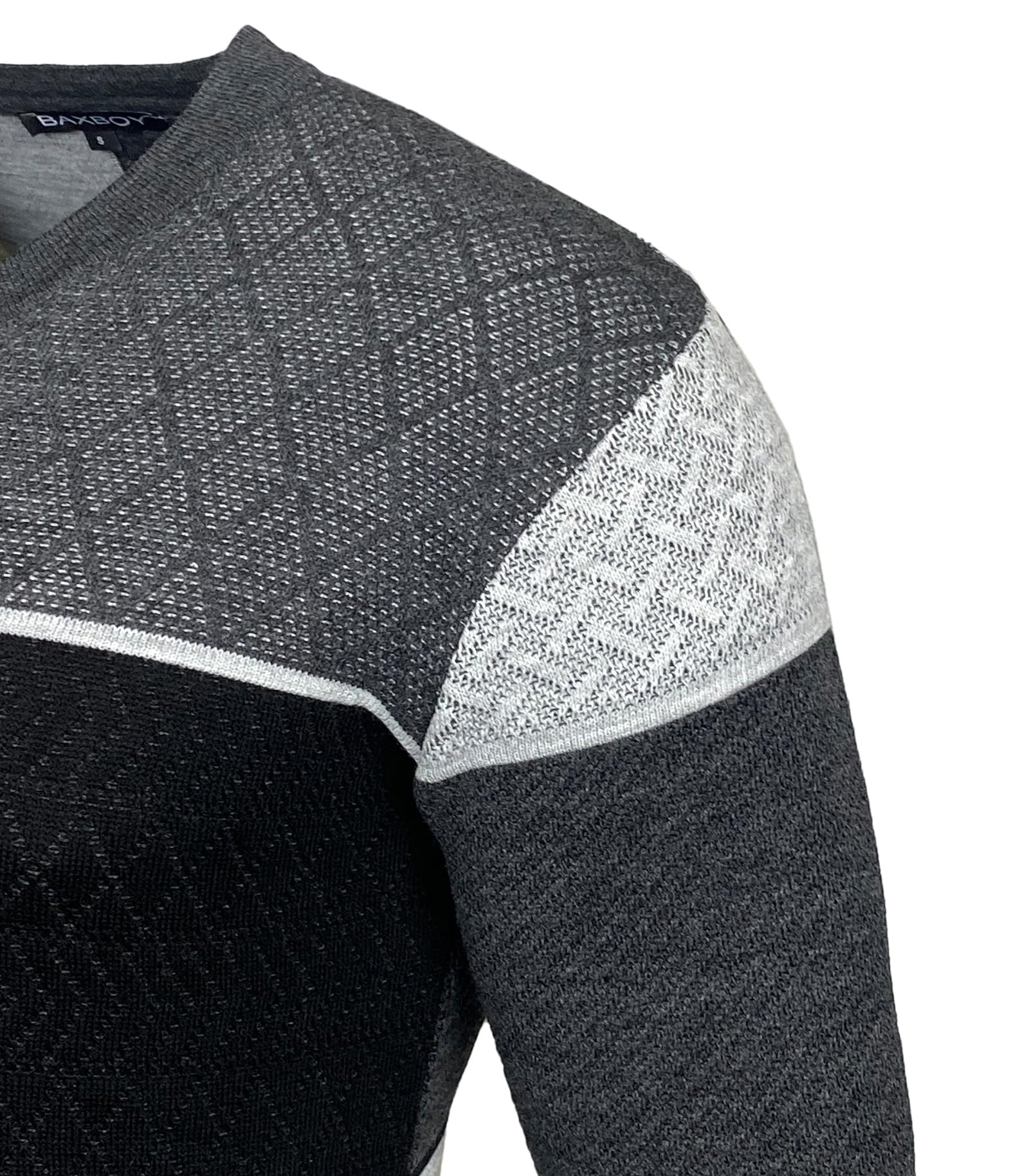 Herren Slim Fit V-Neck Knitted Jumper Rundkragen Moderne Herren Black Jumper Langarmärmel in feinem Knit Sweatshirt