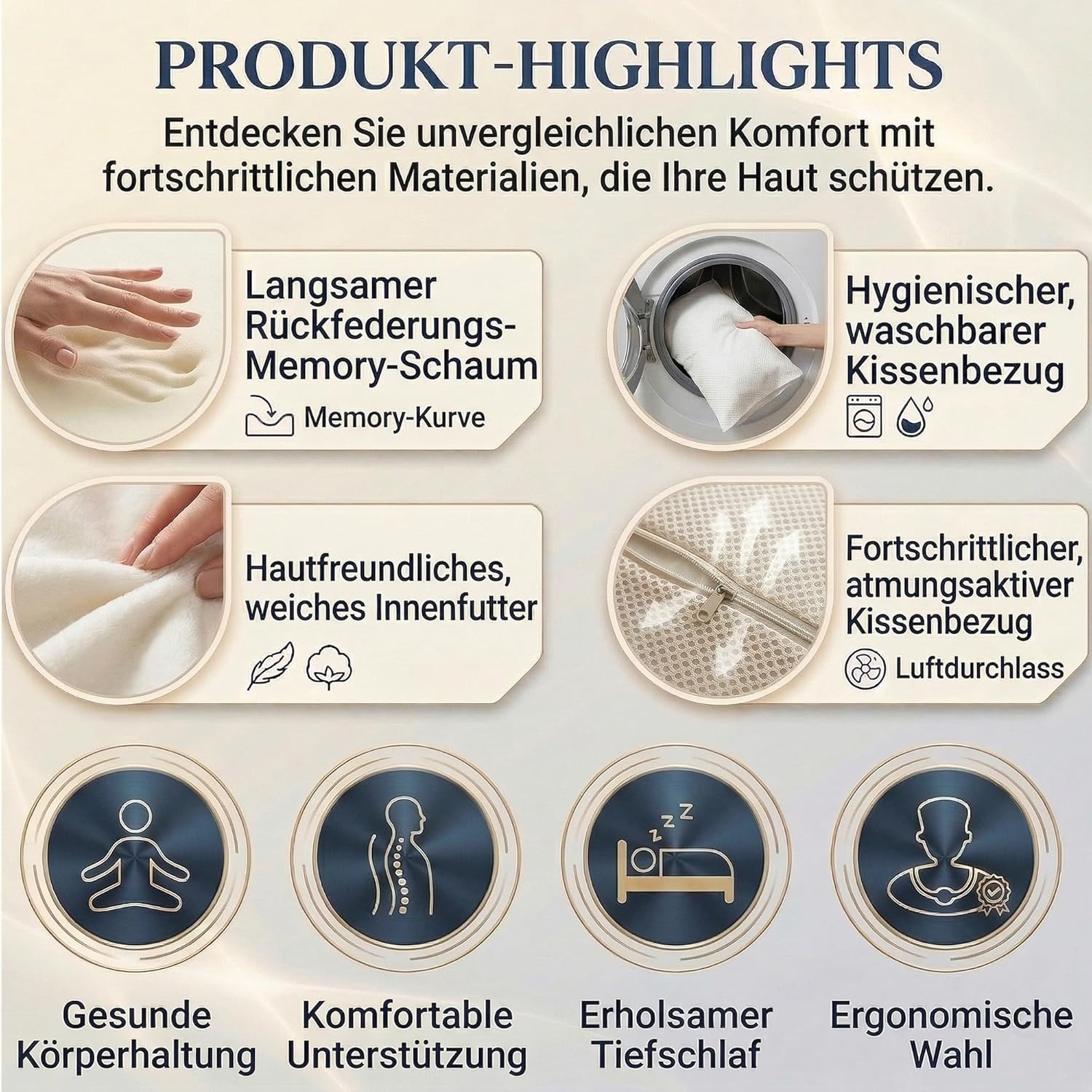 Kniekissen für Seitenschläfer – Ergonomisches Beinkissen mit Extra-Langem Design, unterstützt Oberschenkel & Knie, steigert Schlafkomfort, mit Abnehmbarem & Waschbarem Bezug
