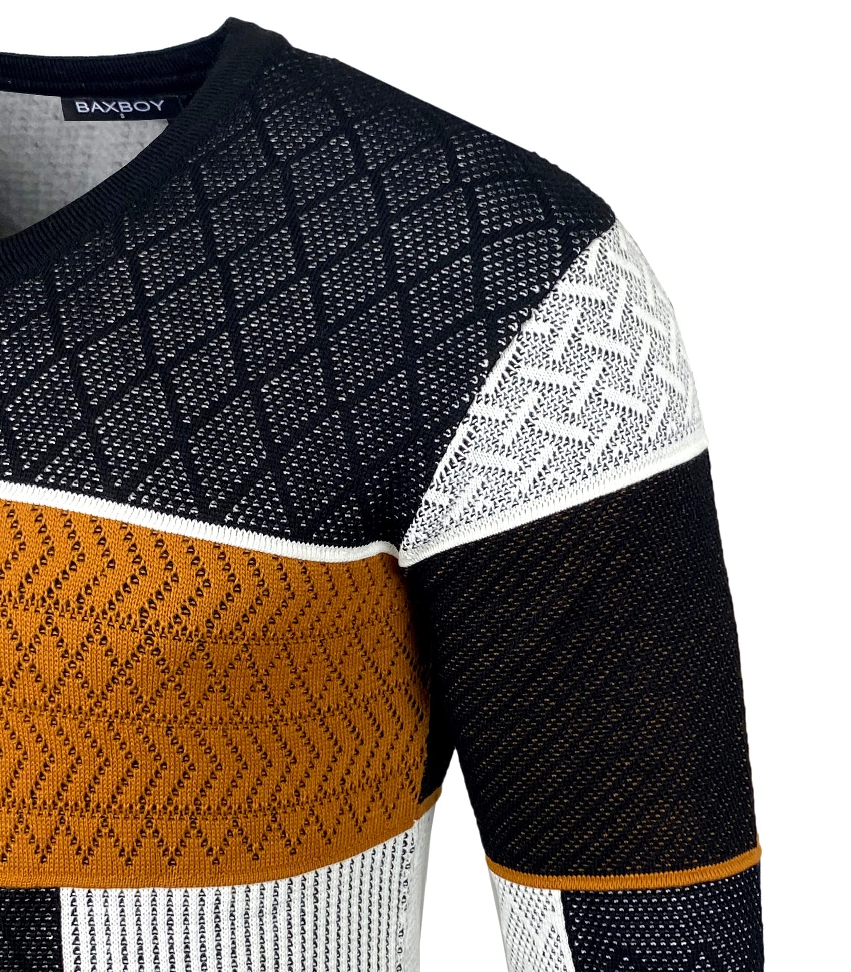 Herren Slim Fit V-Neck Knitted Jumper Rundkragen Moderne Herren Black Jumper Langarmärmel in feinem Knit Sweatshirt