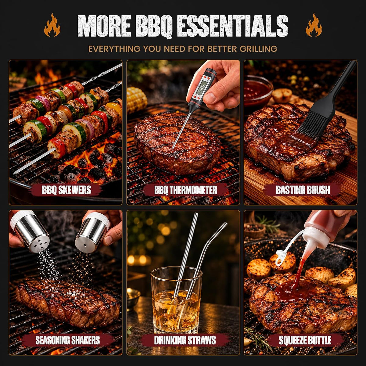 Adventskalender 2026 Männer,24 Tage Grill Adventskalender mit BBQ Grillzubehör Set,Edelstahl Grillbesteck & Grillwerkzeug,Weihnachtskalender für Erwachsene,Weihnachts Geschenk für Papa,Mann & BBQ Fans