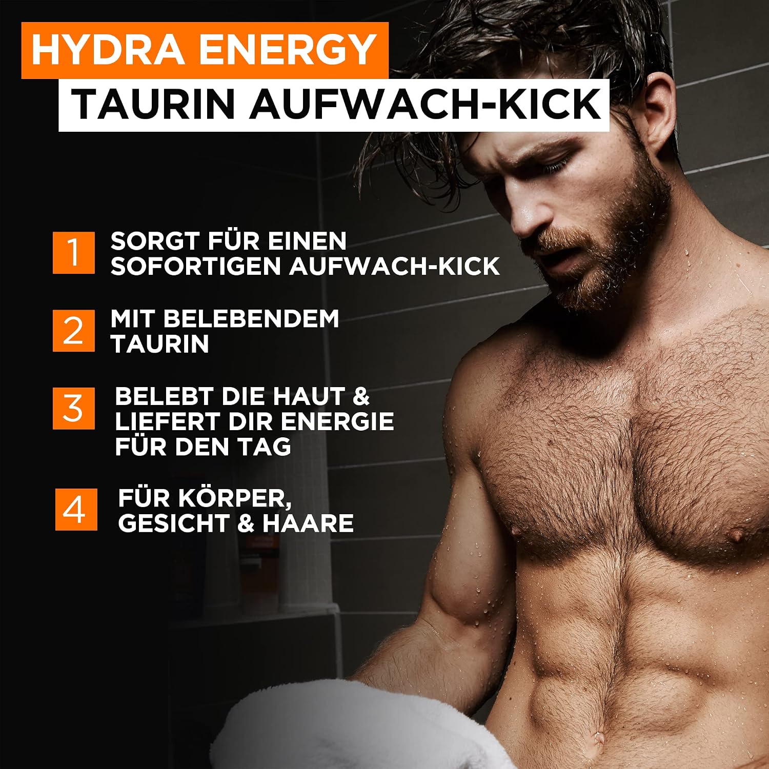 L'Oréal Men Expert 1L Duschgel und Shampoo für Männer, 3-in-1 Duschbad zur Reinigung von Körper, Haar und Gesicht, Herren Körperpflege für langanhaltende Frische mit Taurin, Hydra Energy, 1x1000 ml