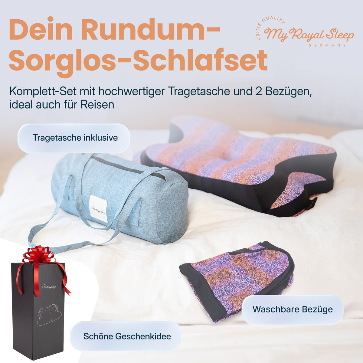 Nackenkissen – Ergonomisch - Höhenverstellbar -Seitenschläferkissen Nackenstützkissen Rückenschläferkissen Memory Foam Kopfkissen – Natürliche Nackenhaltung