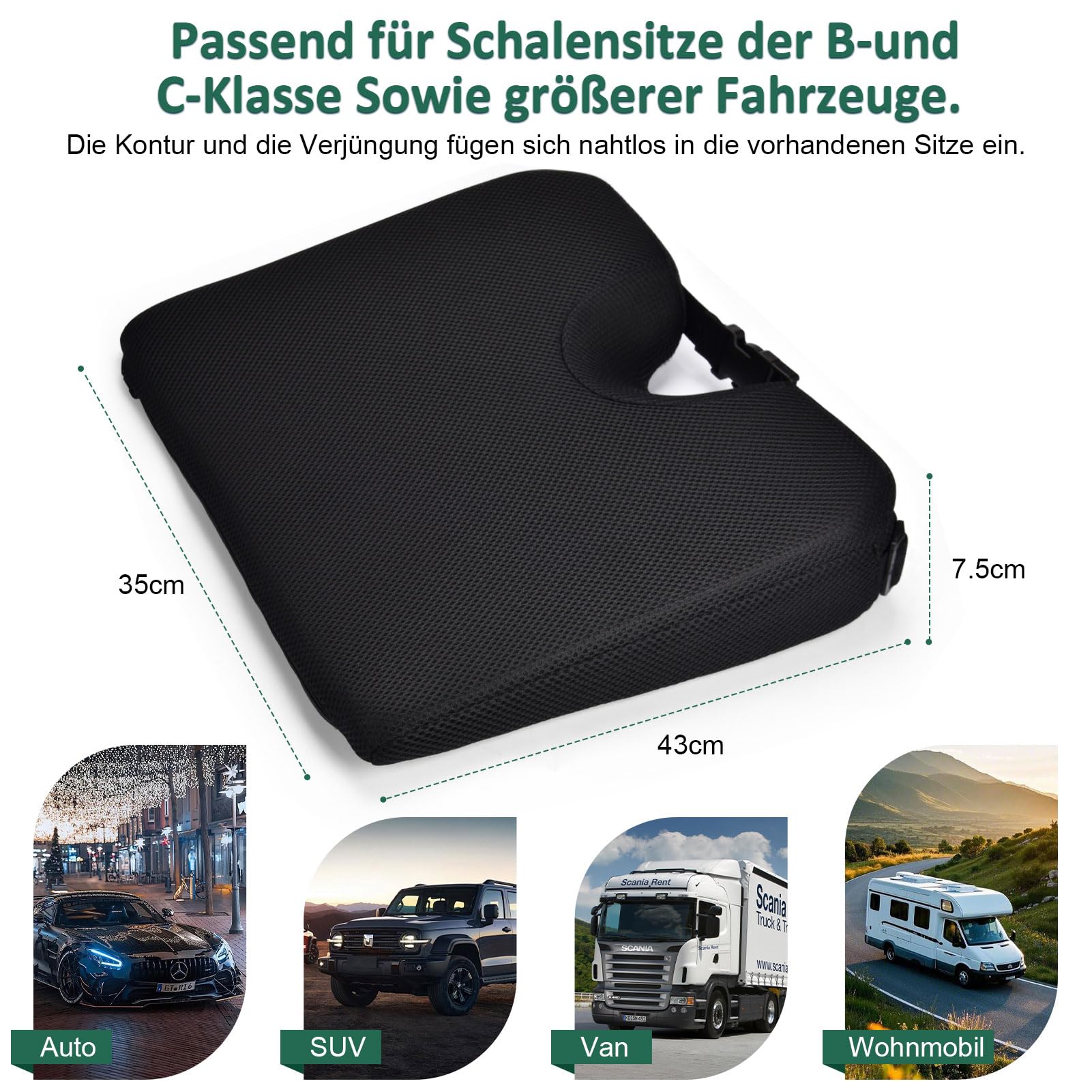 Sitz-Kissen, Hochwertiges Memory Foam sitzkissen Sitzkissen Druckentlastung Ergonomisches sitzkissen für Auto Sofa Büro