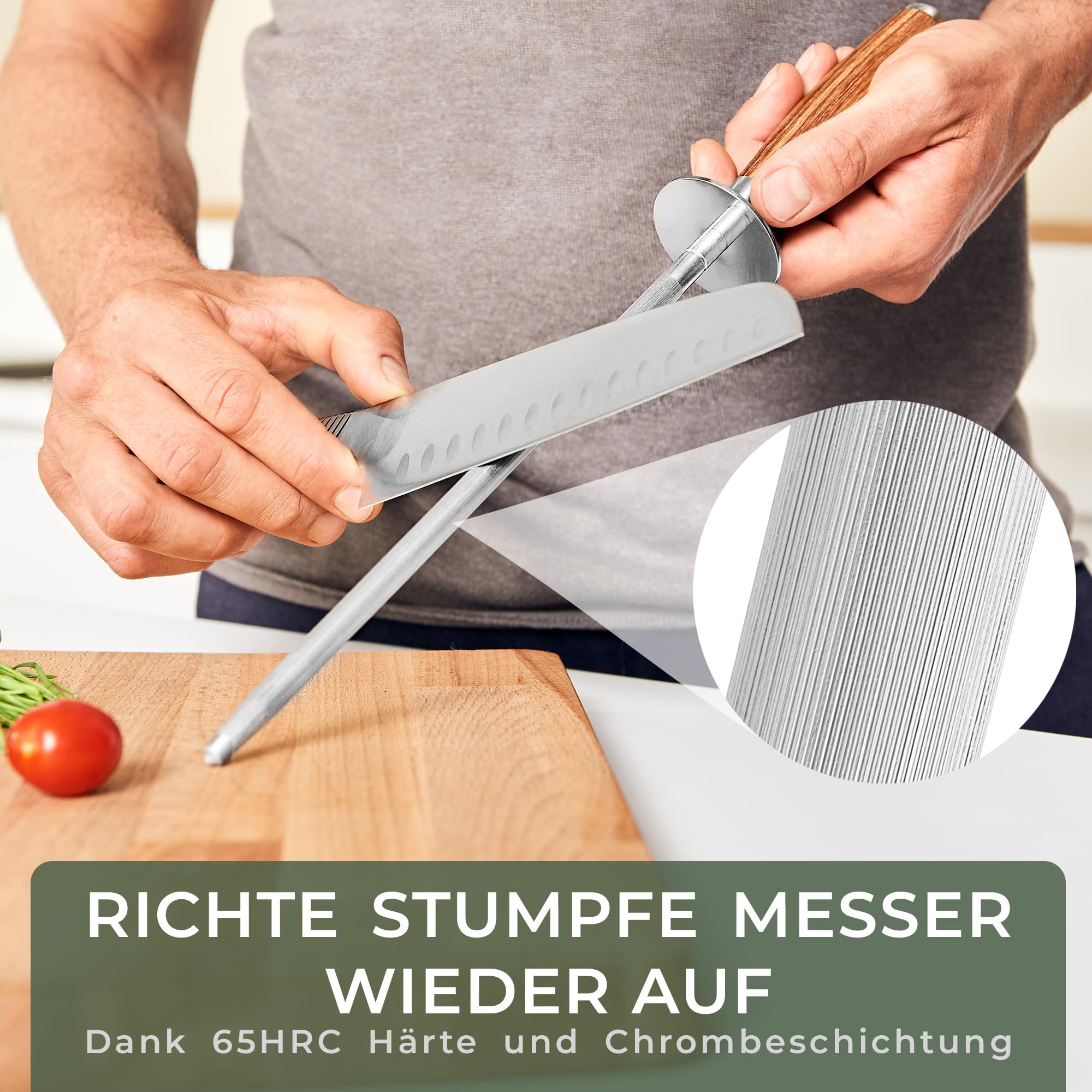 Magnetische Messerstreifen (40 x 5 cm) - Magnetstreifen aus elegantem Akazienholz - Magnetische Messerhalter für schwere Messer - Magnetische Messerstreifen zum Kleben oder Schrauben - Magnetische Messerhalterung