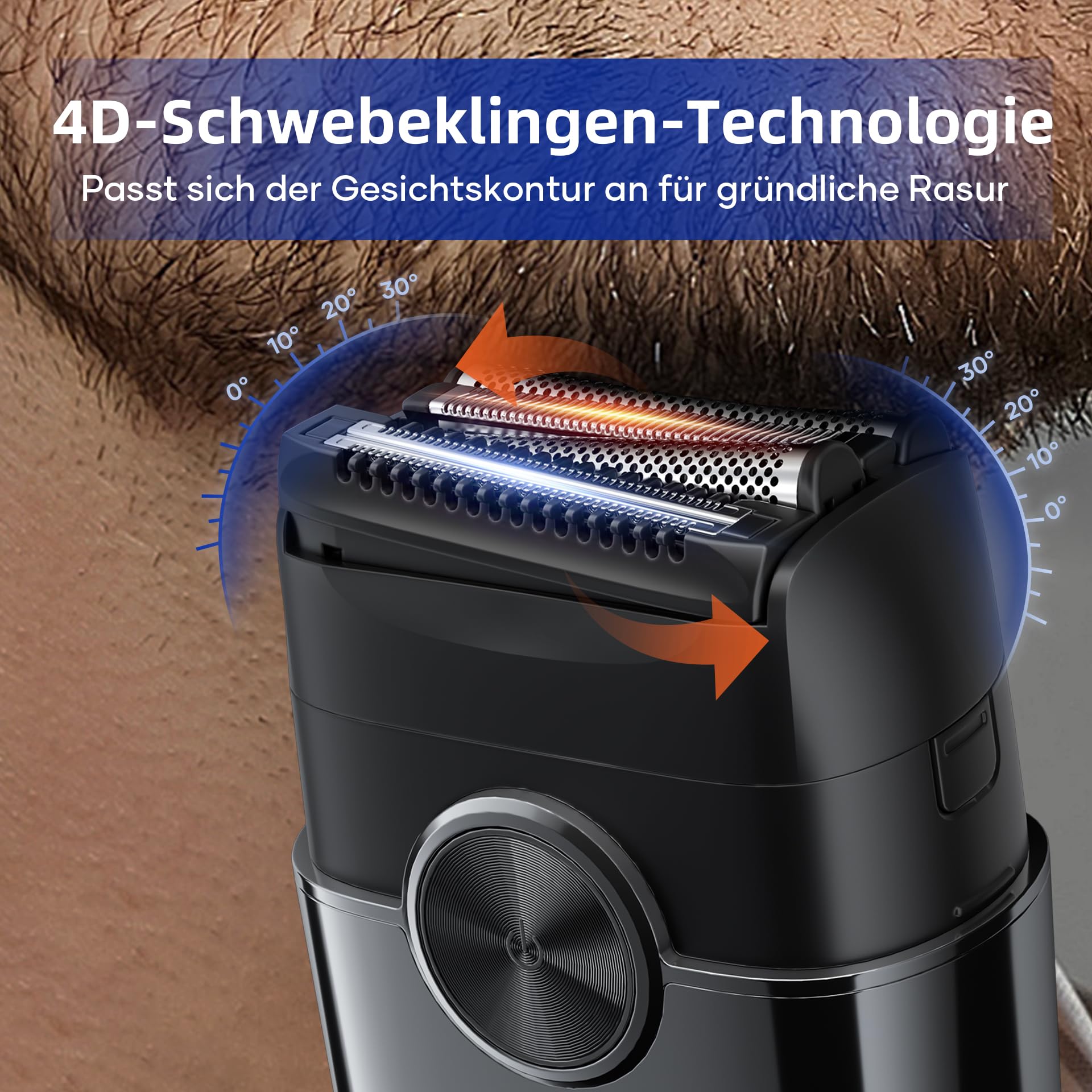 Elektrorasierer Herren, kensen Mini Foil Shaver Mit 4 Flexiblem Scherkopf Rasierapparat Usb-C Elektrischer Rasierer Wasserdicht Folienrasierer 120Min Trockenrasierer Tragbar für Bart Gesicht Reise