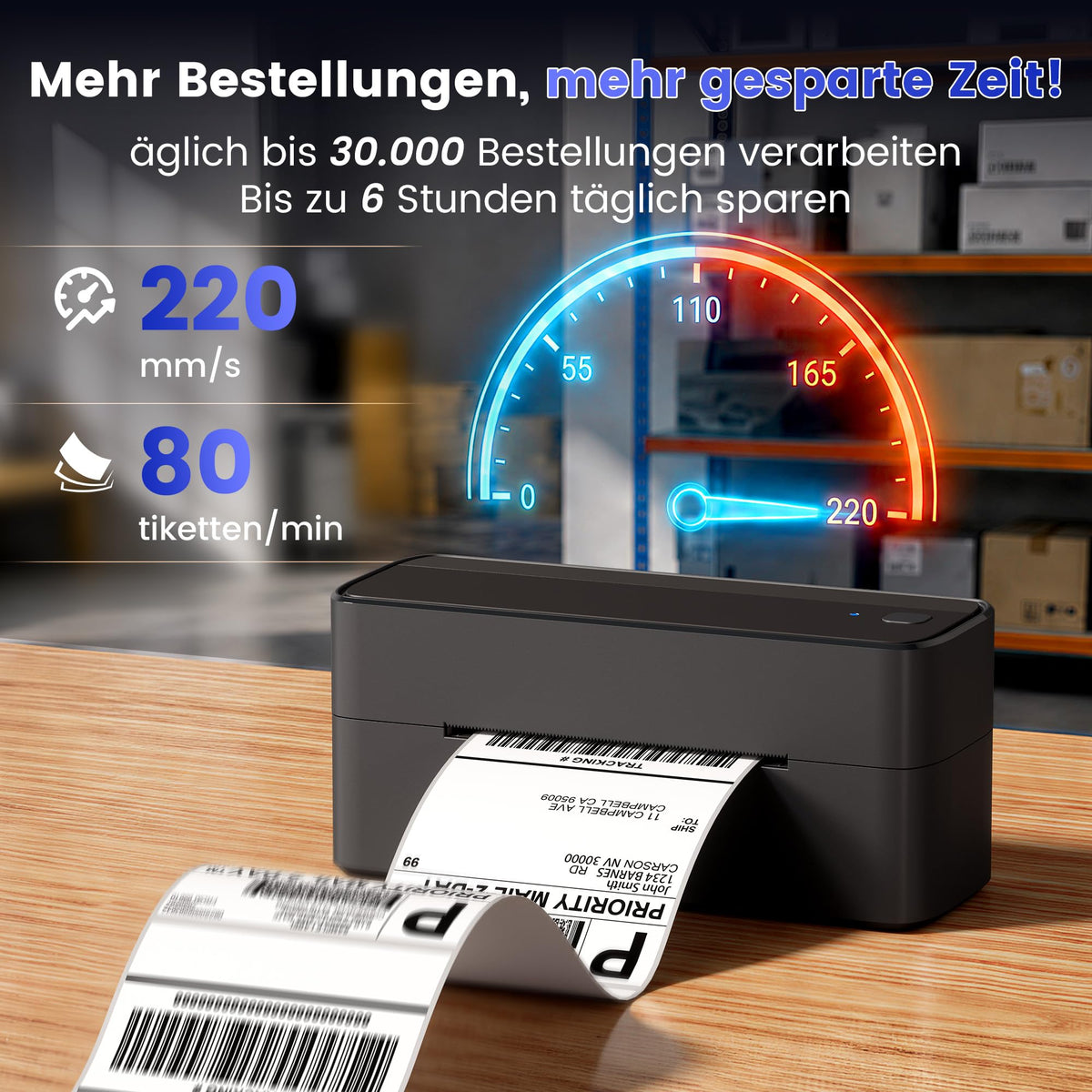 Bluetooth DHL Etikettendrucker, Label Printer - Thermodrucker