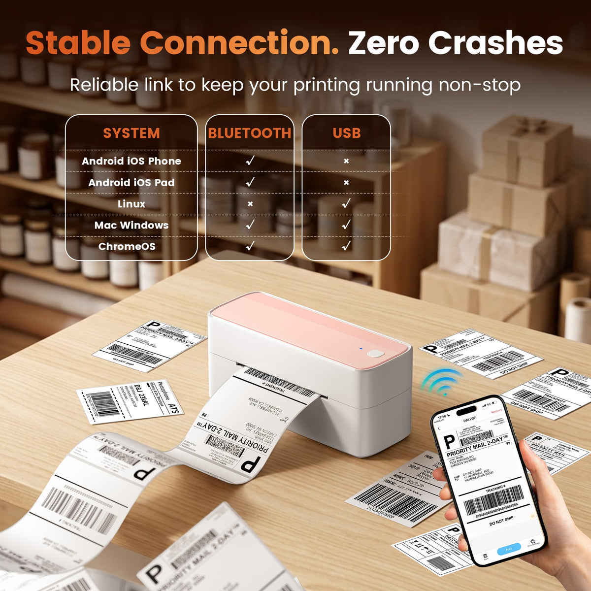 Bluetooth DHL Etikettendrucker, Label Printer - Thermodrucker