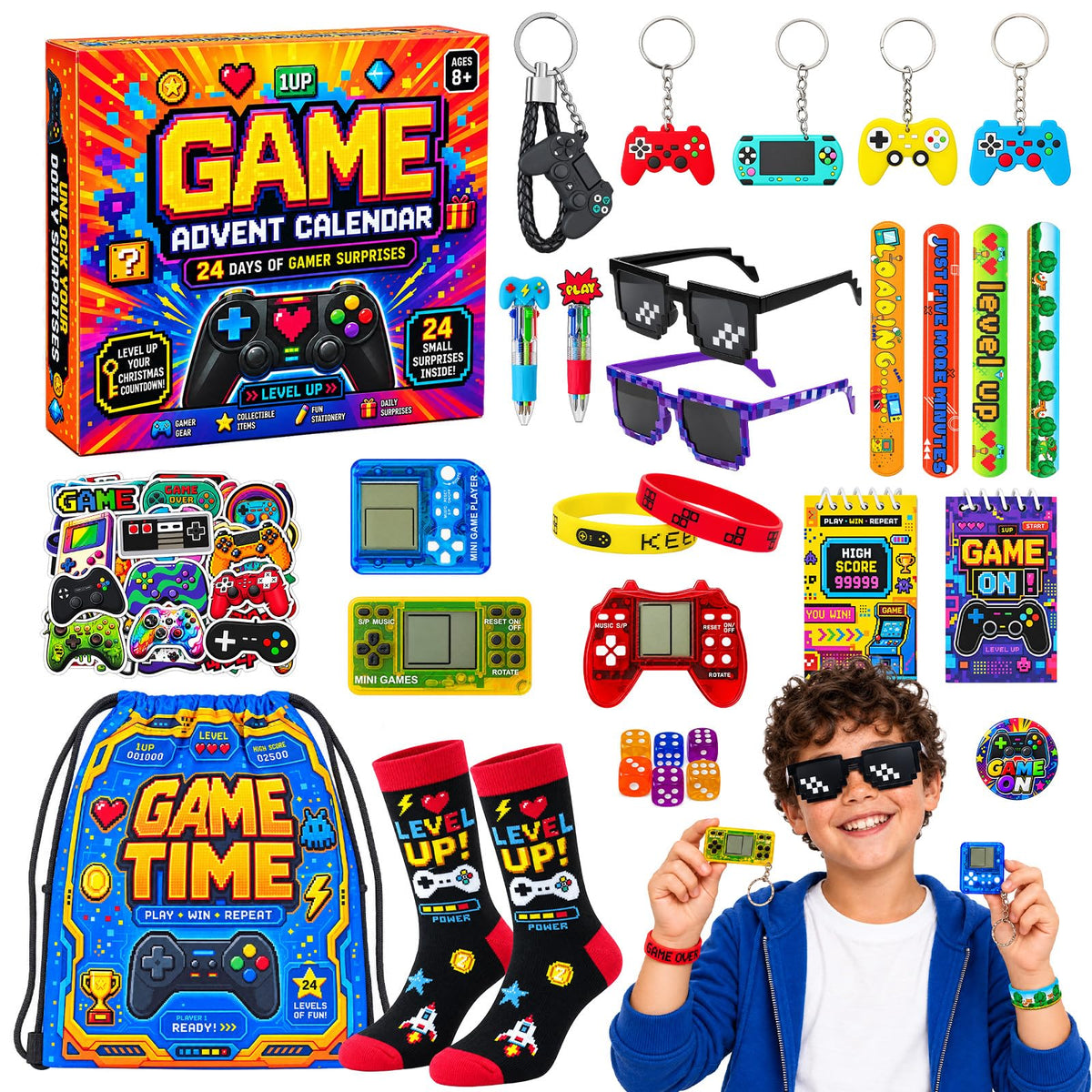Gaming Adventskalender 2026 Teenager mit Umfangreiches Gamer Geschenkset