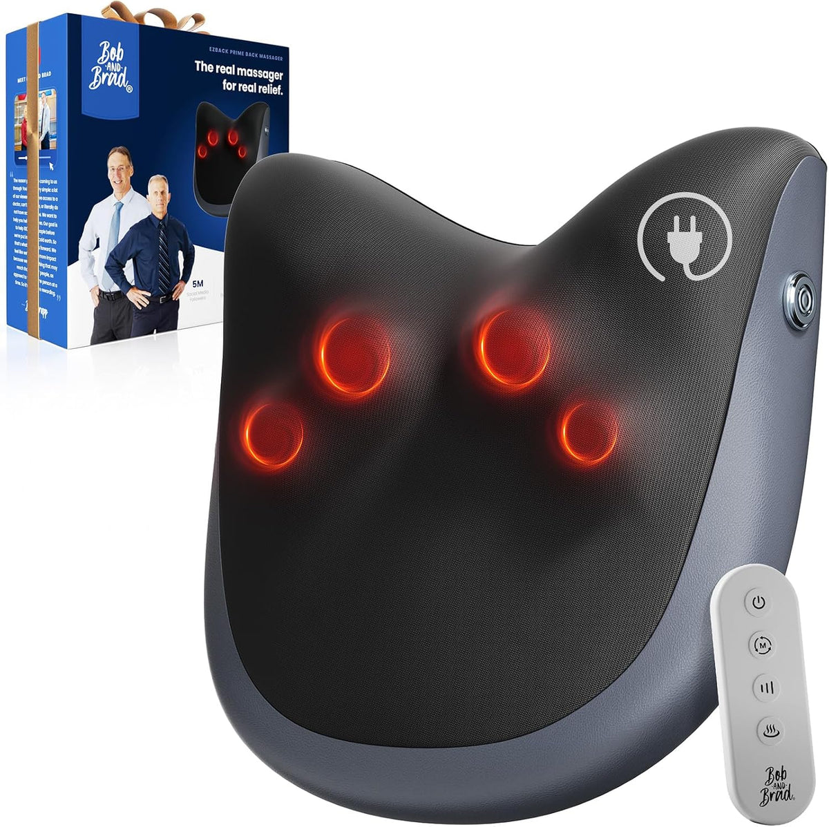 Rückenmassagegerät mit Wärmefunktion, Elektrisches Nackenmassagegerät mit Fernbedienung, Massagegerät für Nacken Schulter Lendenbereich, Entspannung für Zuhause Büro