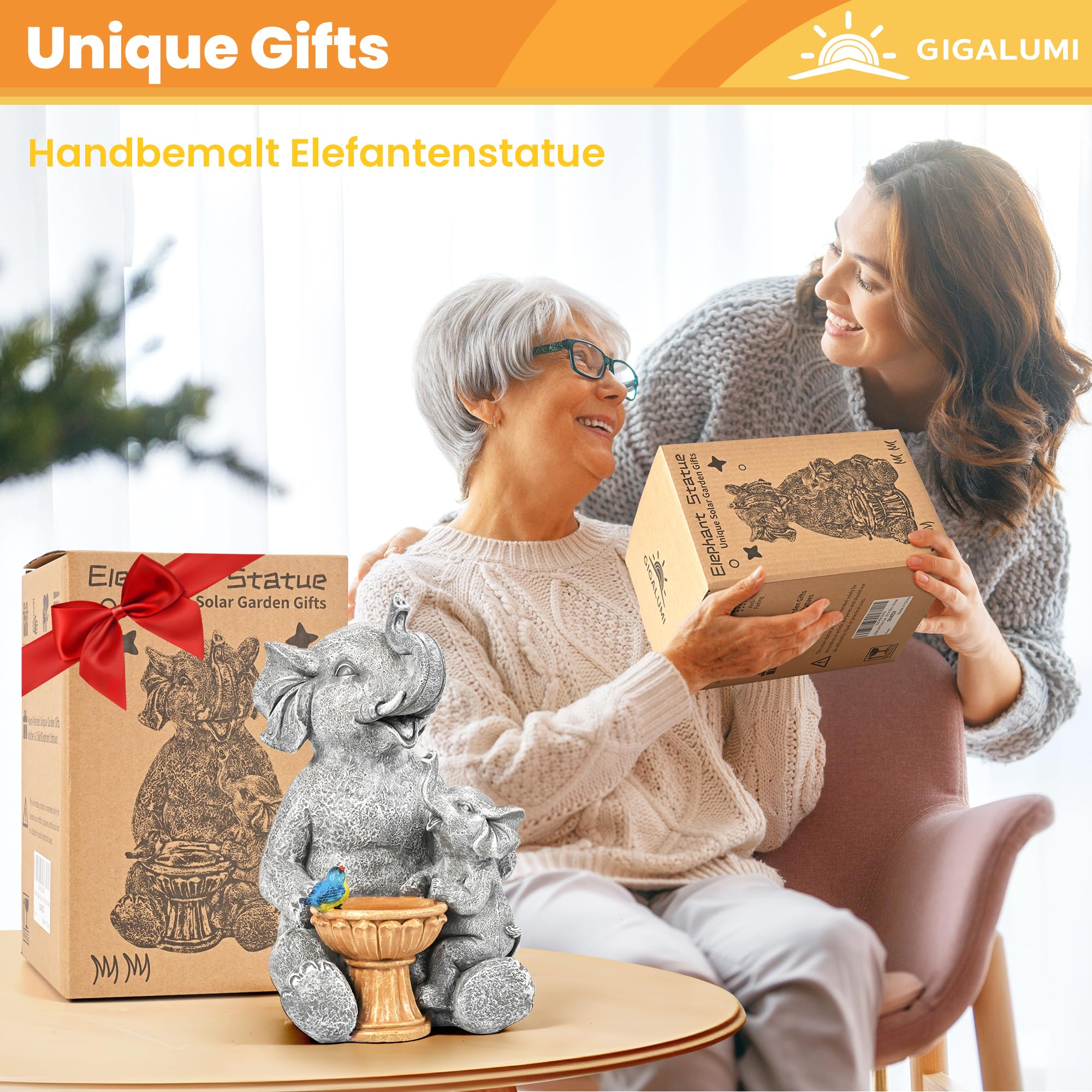 Solar Statuen Gartendeko, Bär Mutter und Bär Kind umarmen Sich, Geburtstagsgeschenk für Frauen, Geschenke für Mama, Wetterfest Gartendeko für Terrasse, draußen, Hof