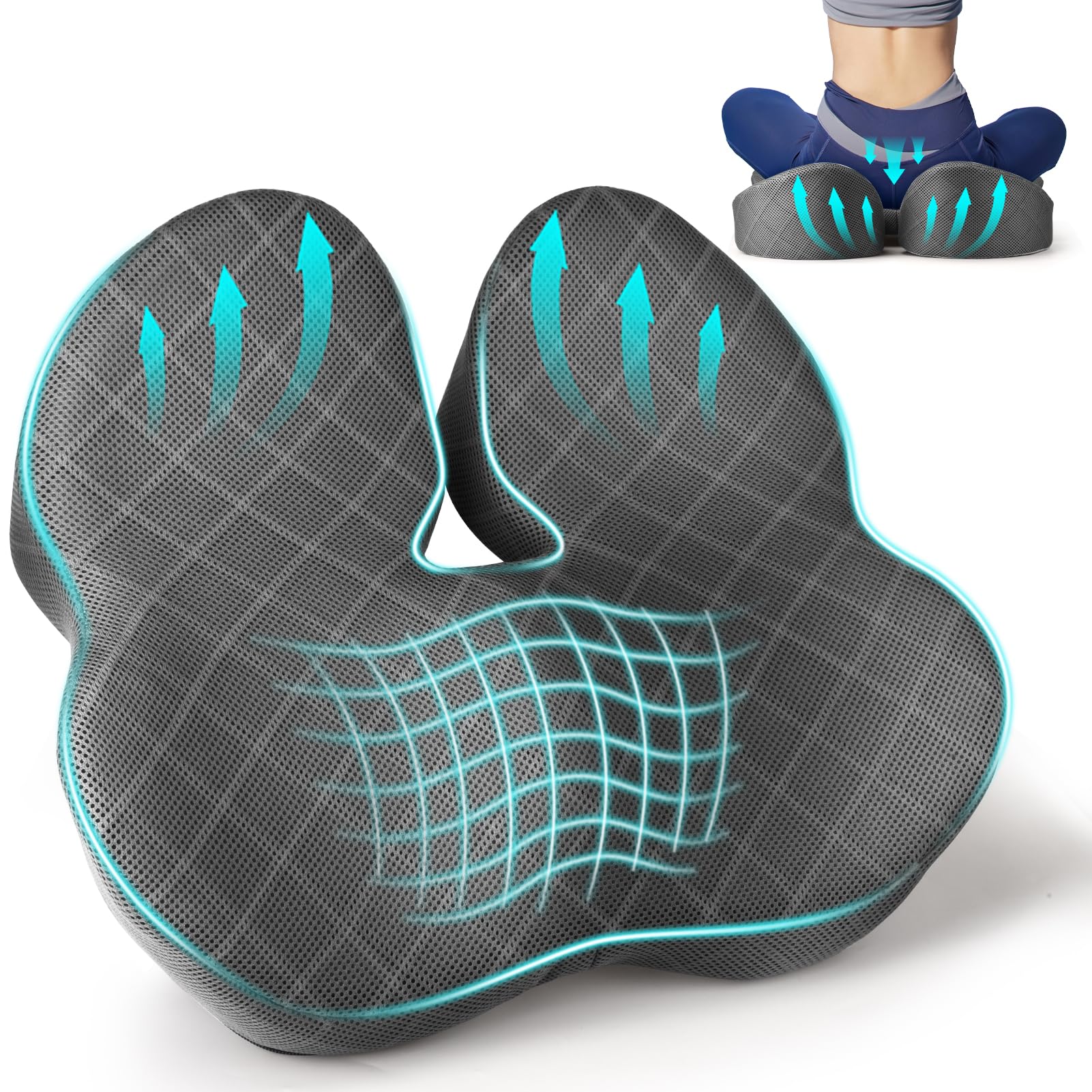 Sitz-Kissen, Hochwertiges Memory Foam sitzkissen Sitzkissen Druckentlastung Ergonomisches sitzkissen für Auto Sofa Büro