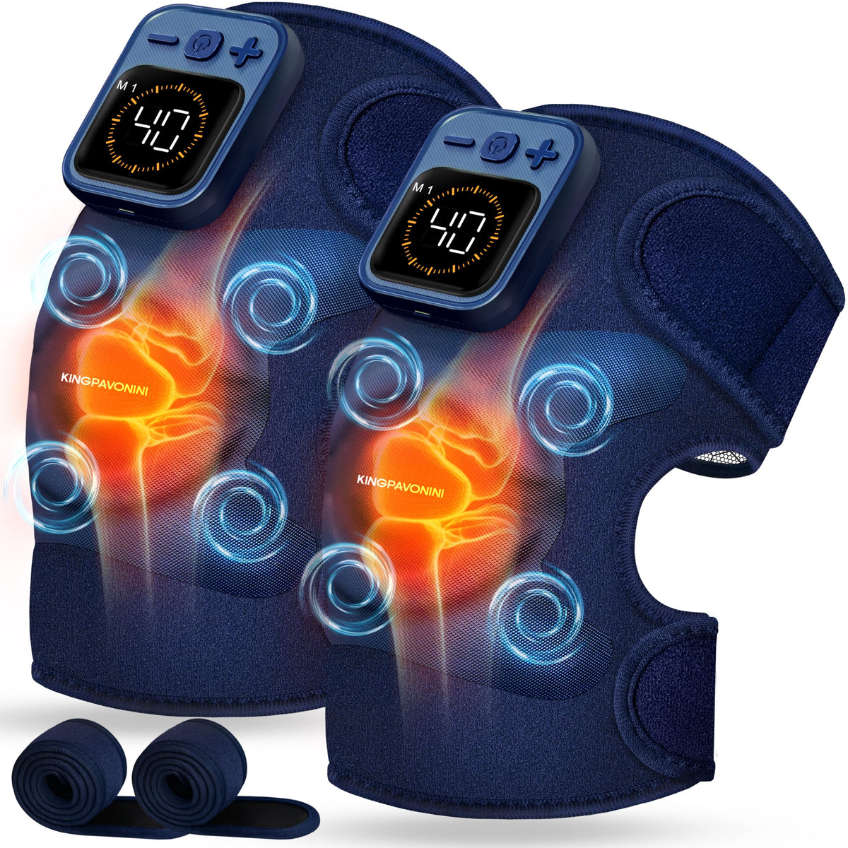 Knie Massagegerät mit Wärme, Knieschmerzen, Blau 1.0