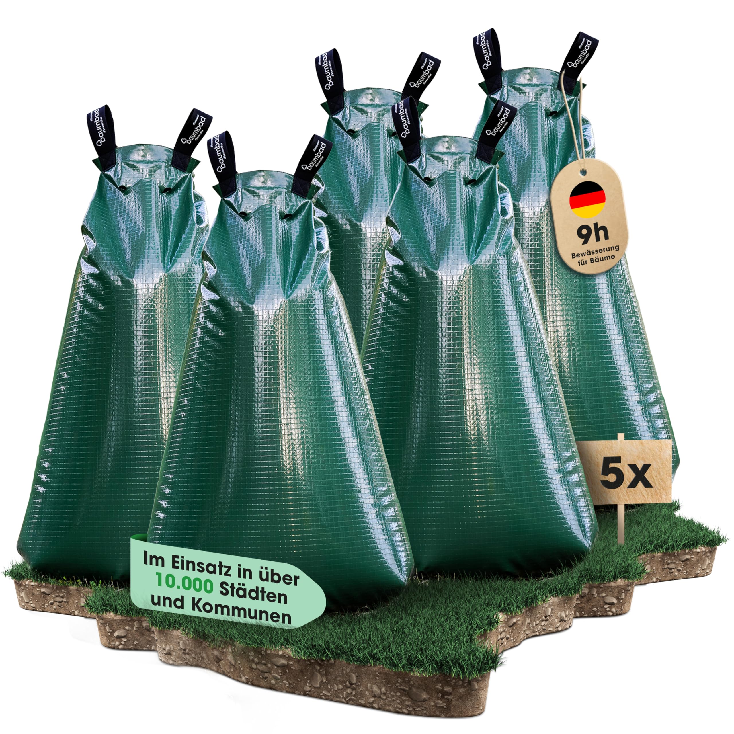 Premium Bewässerungsring 55 Liter, PVC UV Beständig, Baumring zur Bewässerung in Braun