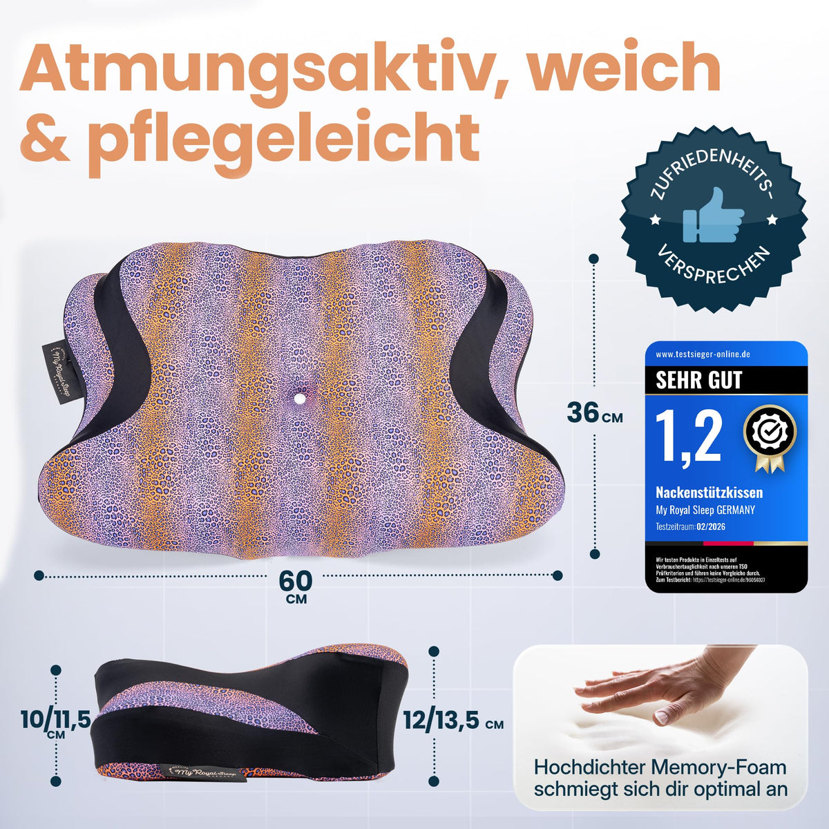 Nackenkissen – Ergonomisch - Höhenverstellbar -Seitenschläferkissen Nackenstützkissen Rückenschläferkissen Memory Foam Kopfkissen – Natürliche Nackenhaltung