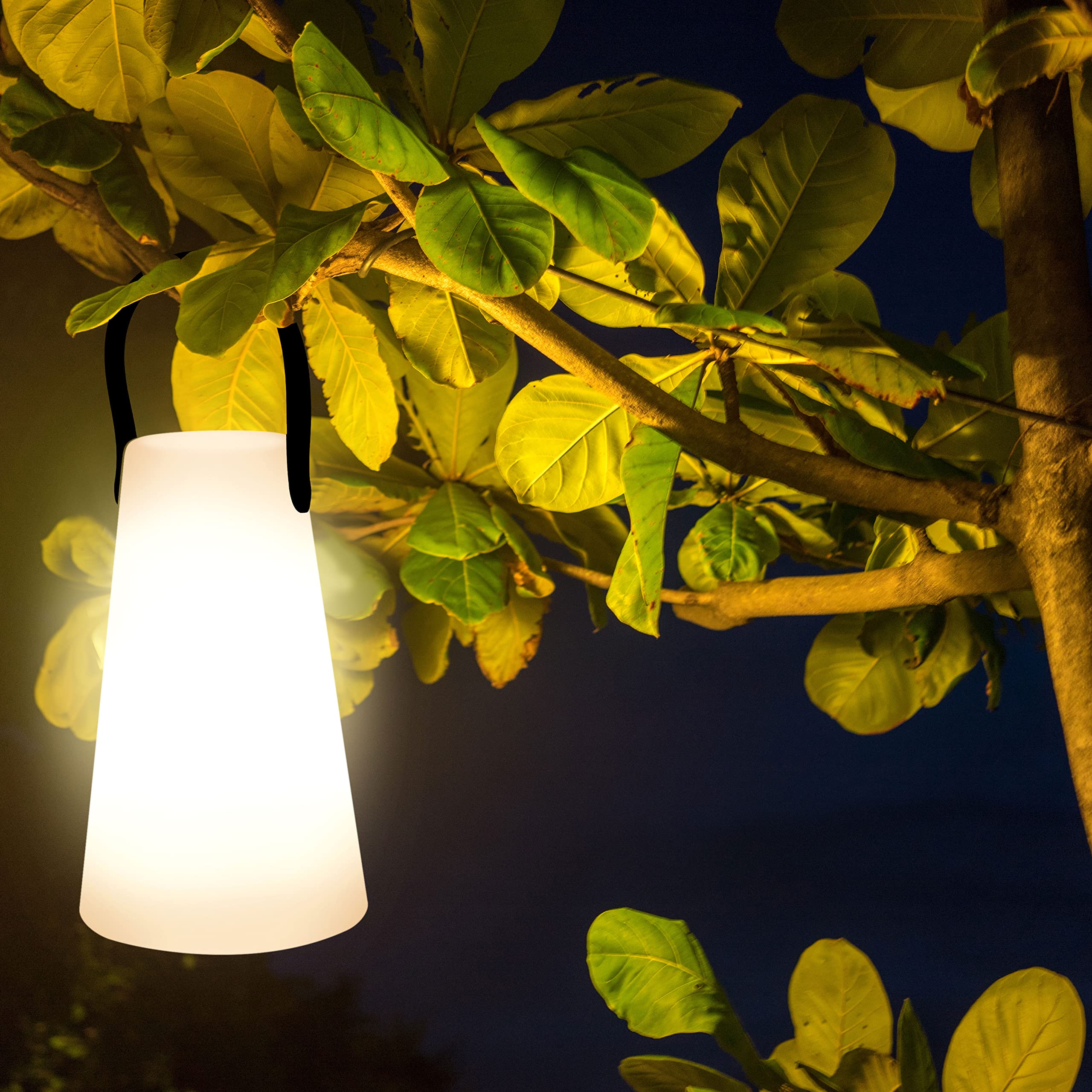 LED Tischlampe im Freien Wireless mit 1200 mAh Batterie Light USB Wiederaufladbare Wasserdichte Tischlampe im Freien mit Hängehalterung (LED-Lampe mit Aufhängen)