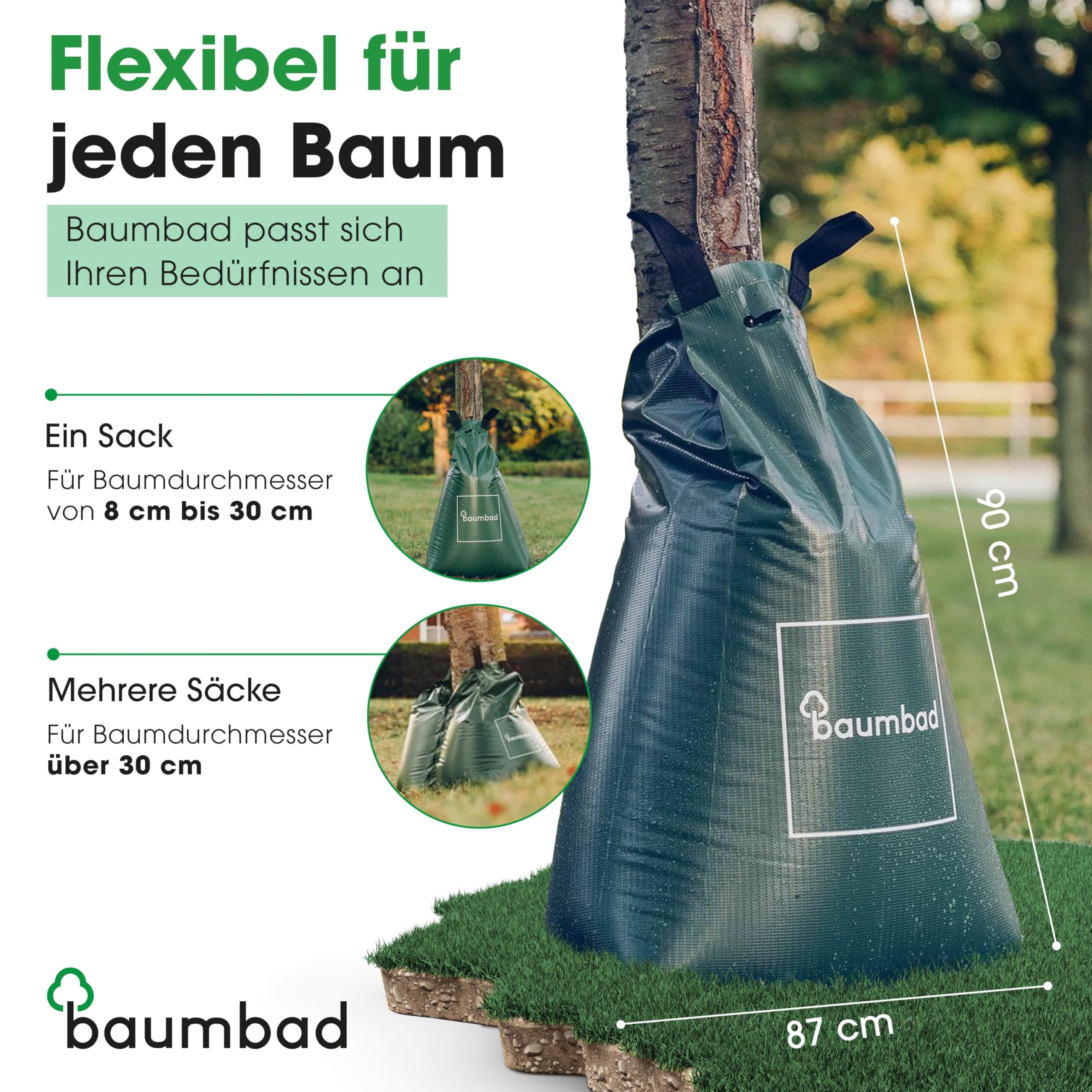 Premium Bewässerungsring 55 Liter, PVC UV Beständig, Baumring zur Bewässerung in Braun