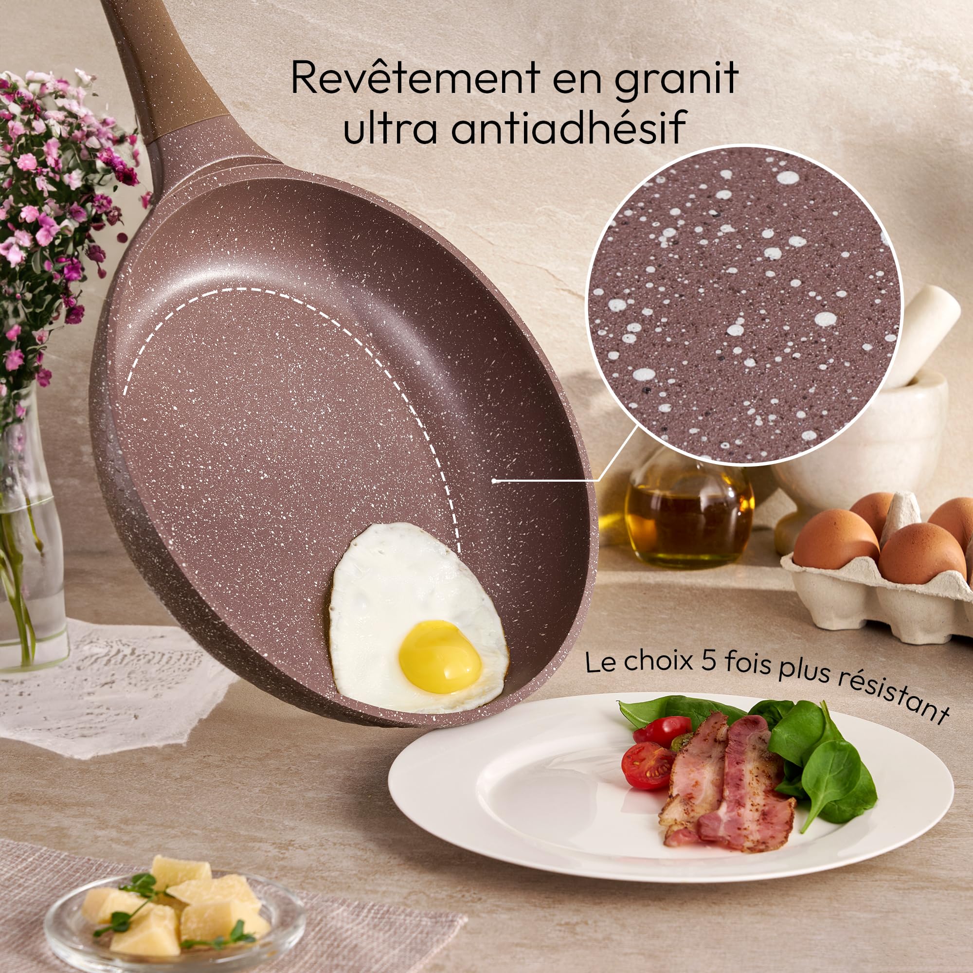 Induktionsgefässe - Pfannenset mit Deckel - Induktionsgefässe Set - Töpfe & Pfannen Set ohne PTFE und PFOA - Kochgeschirr-Topf-Induktion