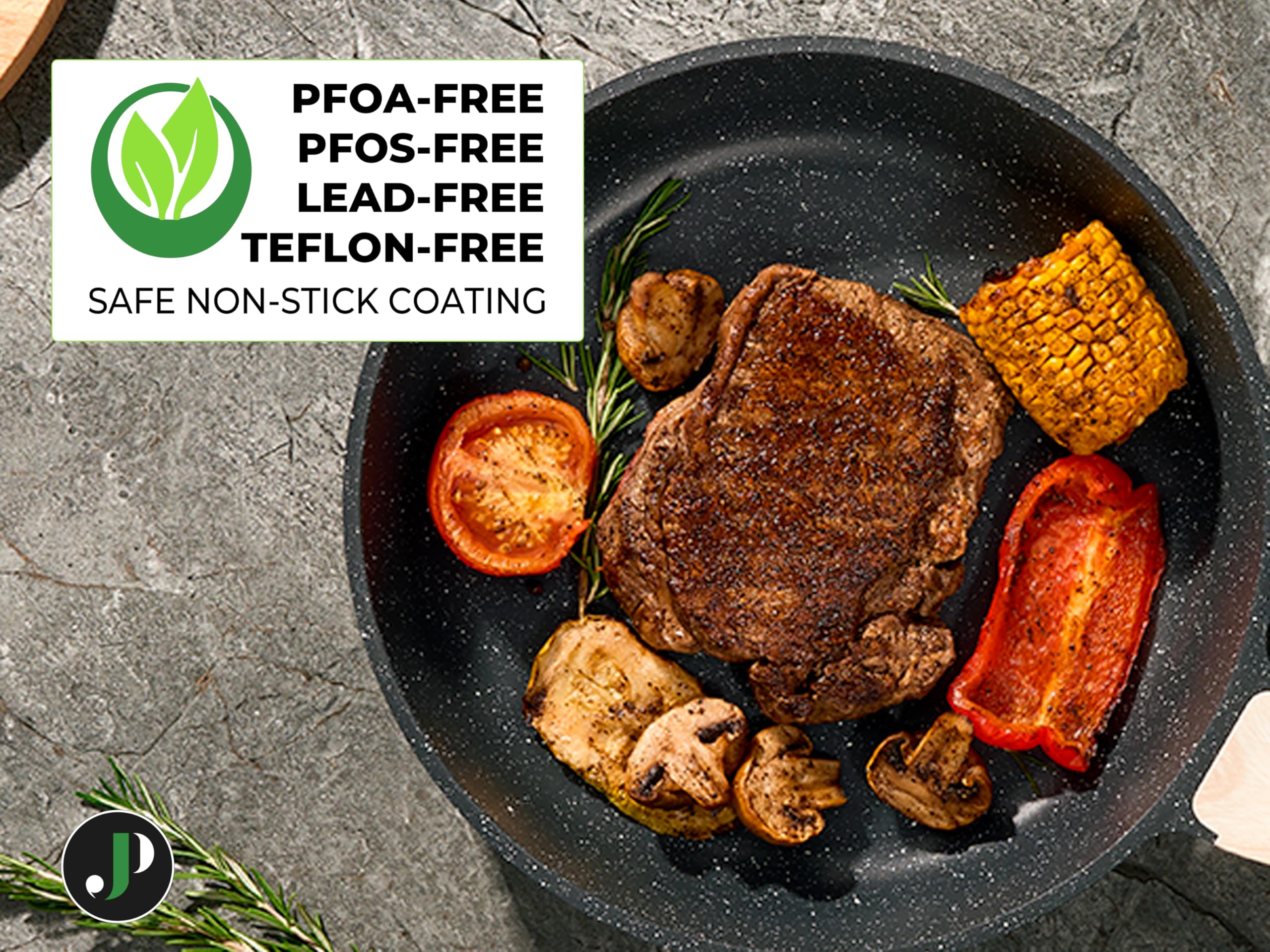 Induktionsgefässe - Pfannenset mit Deckel - Induktionsgefässe Set - Töpfe & Pfannen Set ohne PTFE und PFOA - Kochgeschirr-Topf-Induktion