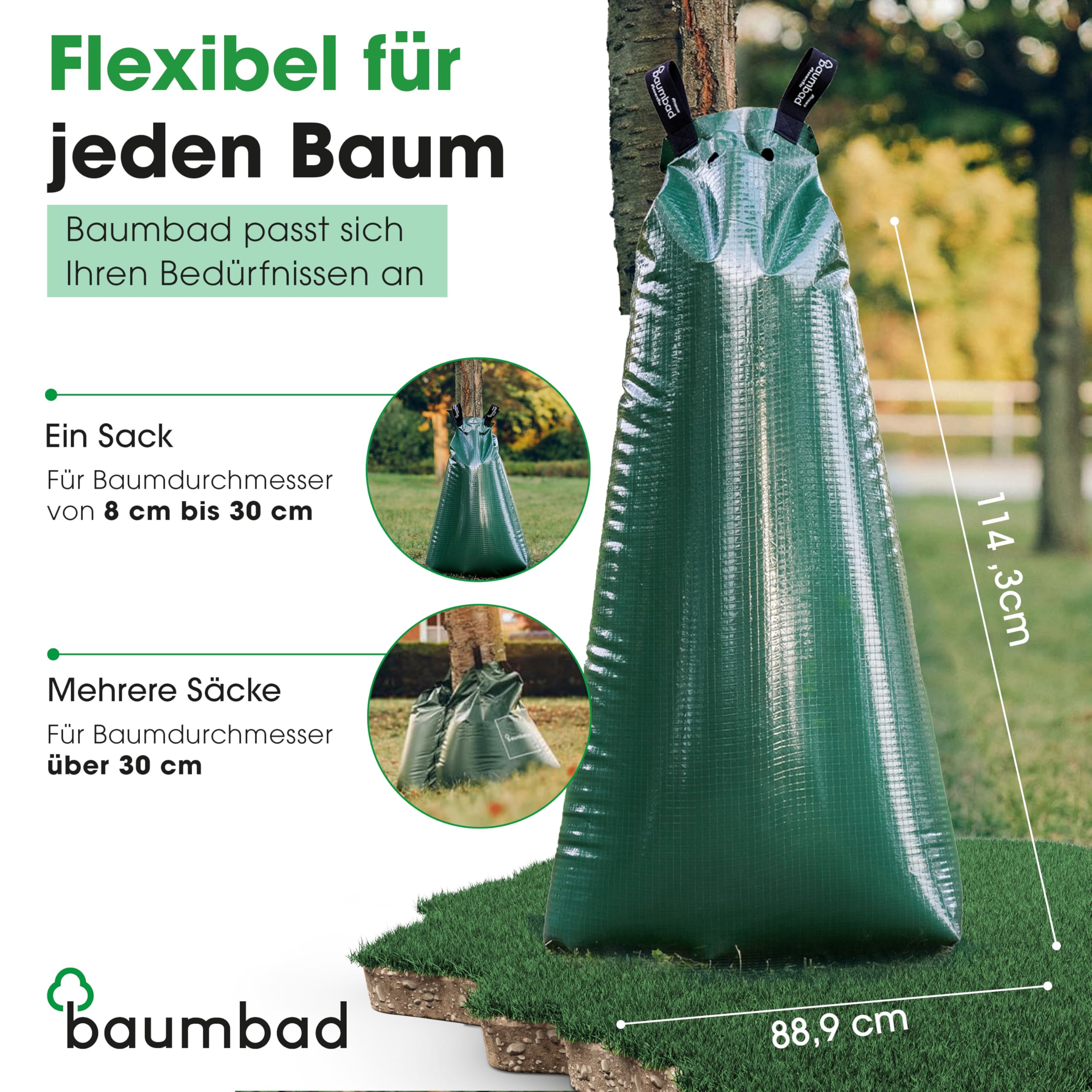 Premium Bewässerungsring 55 Liter, PVC UV Beständig, Baumring zur Bewässerung in Braun
