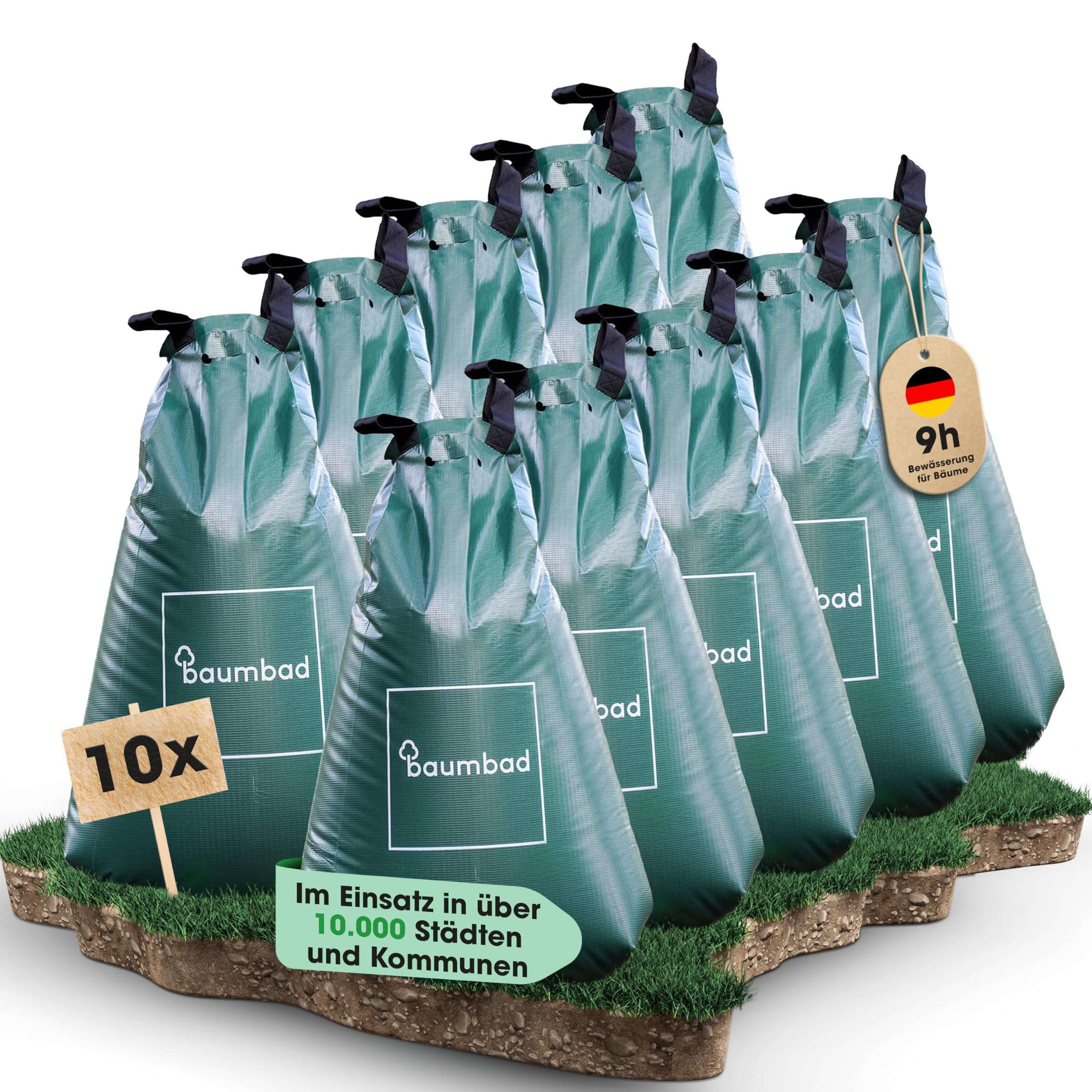 Premium Bewässerungsring 55 Liter, PVC UV Beständig, Baumring zur Bewässerung in Braun