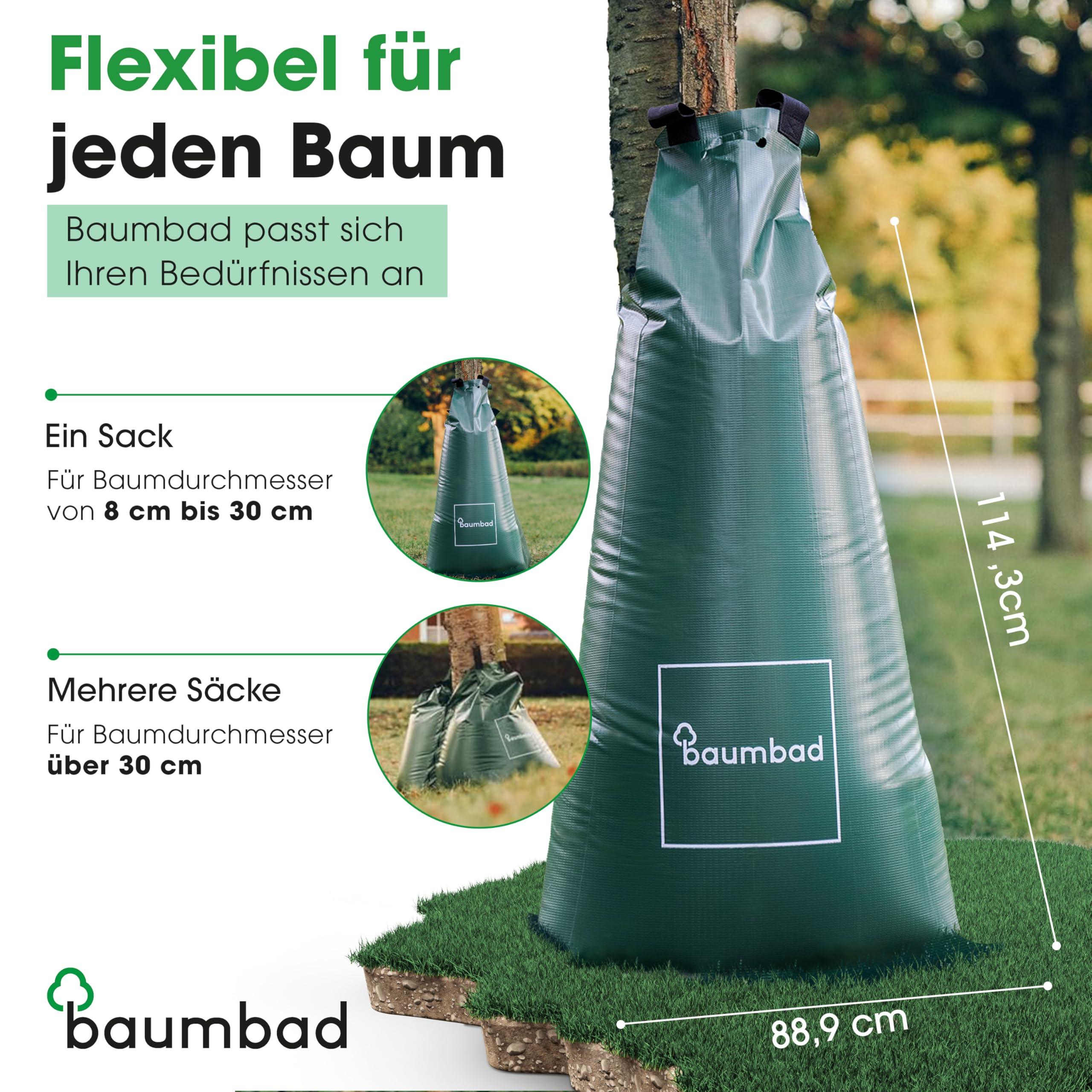 Premium Bewässerungsring 55 Liter, PVC UV Beständig, Baumring zur Bewässerung in Braun