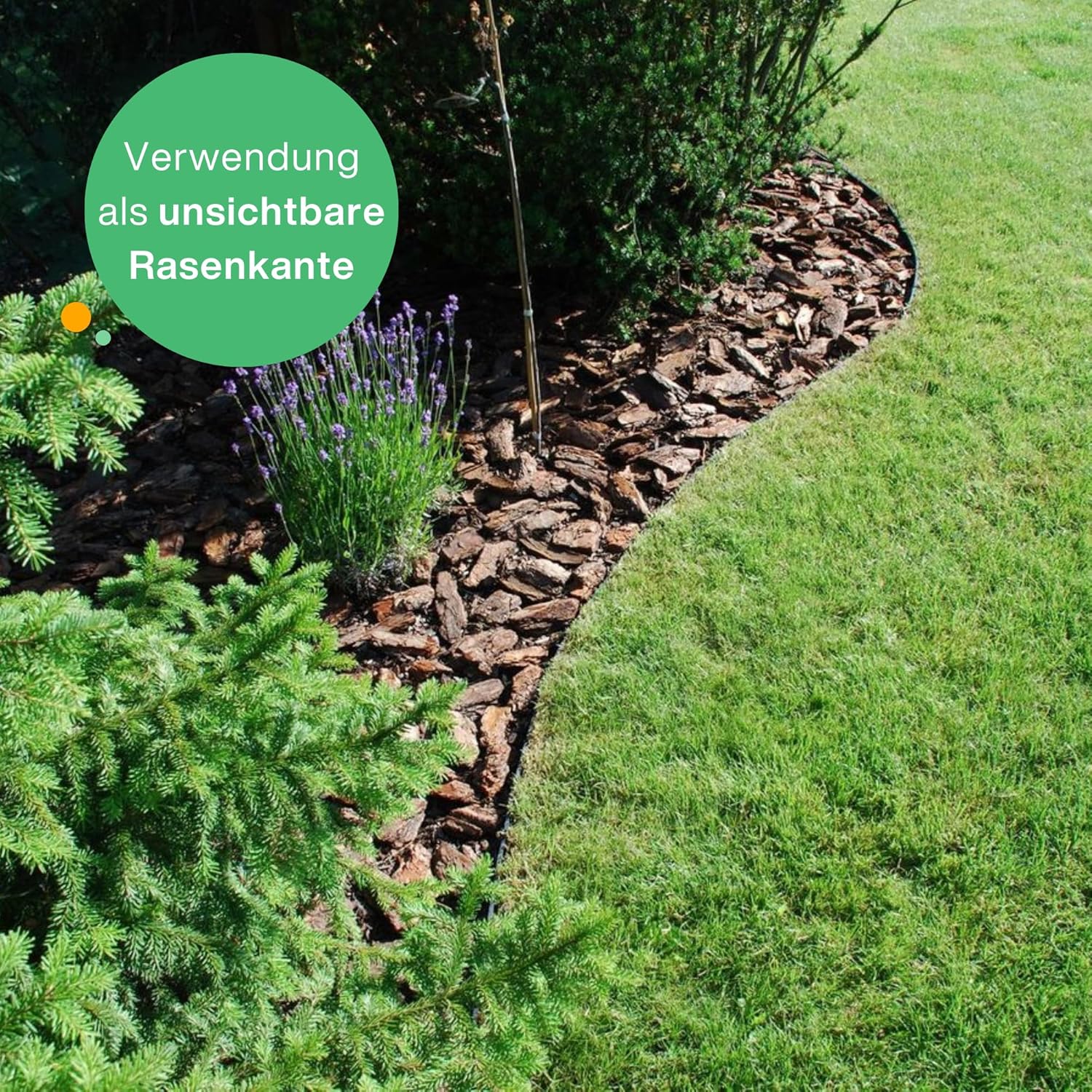 Flexible Rasenkante Kunststoff - Robustes Stay-in-Place Design - Sehr Gut zu Verarbeiten, Min. 30 Jahre Lebensdauer, Unsichtbar - Beeteinfassung aus 100% recyceltem Plastik