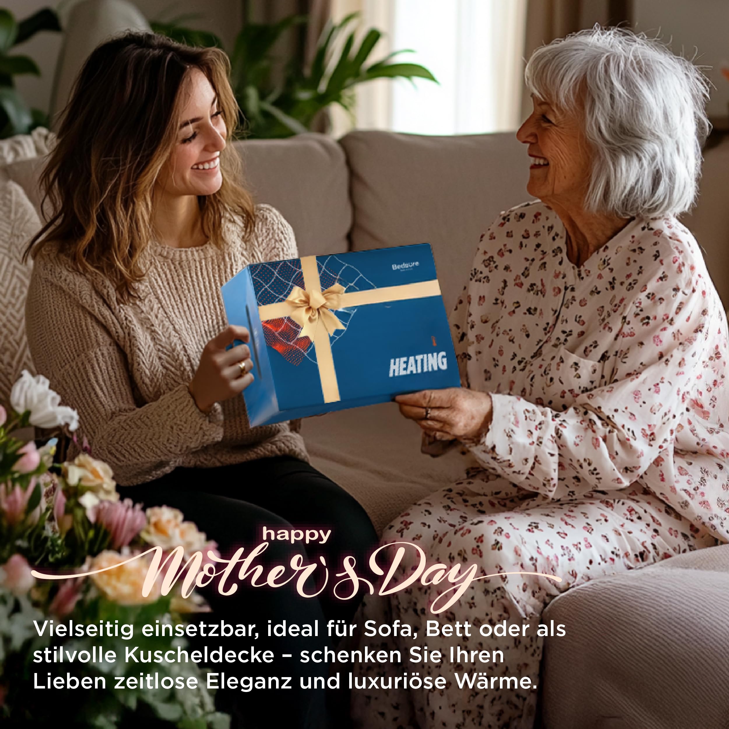 Elektrische Decke mit automatischem Abschalten - Wärmedecke mit 6 Wärmeeinstellungen und 10-Stunden-Timer, bis zu 8 Stunden Überhitzungsschutz, elektrische Kuscheldecke für Zuhause und Büro, 130 x 180 cm