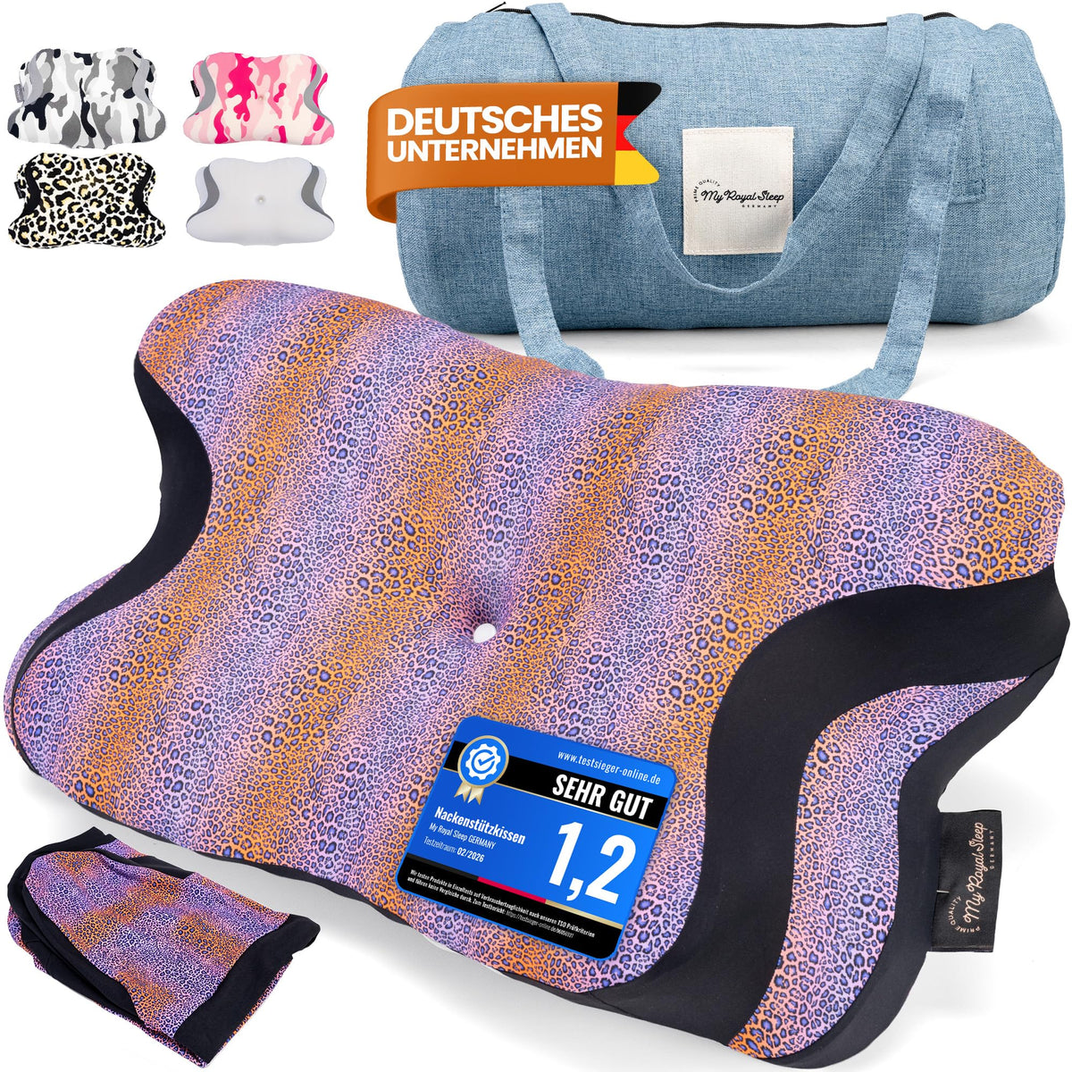 Nackenkissen – Ergonomisch - Höhenverstellbar -Seitenschläferkissen Nackenstützkissen Rückenschläferkissen Memory Foam Kopfkissen – Natürliche Nackenhaltung