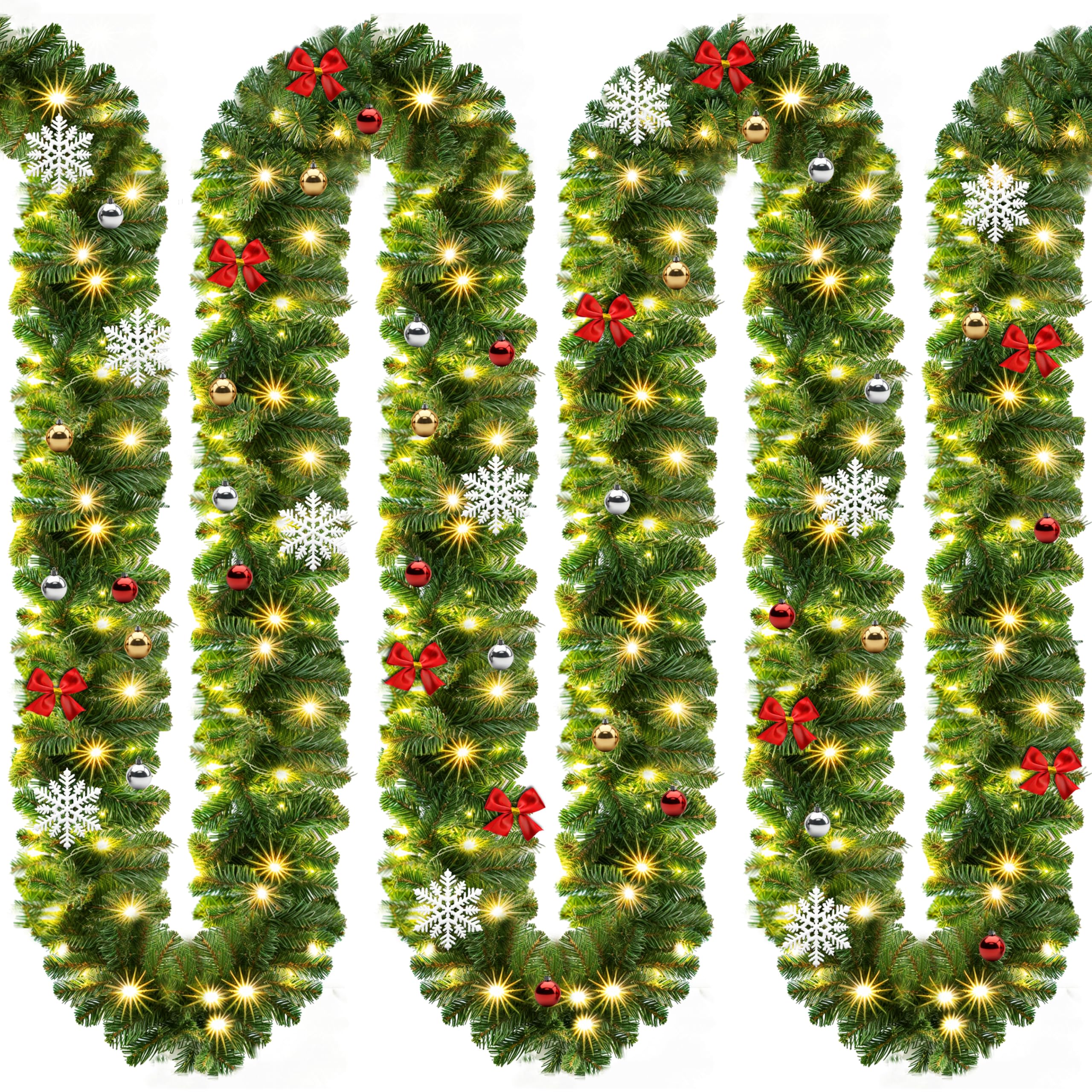 Weihnachtsgirlande mit Beleuchtungsdekoration, 80 LEDs Beleuchtetes In
