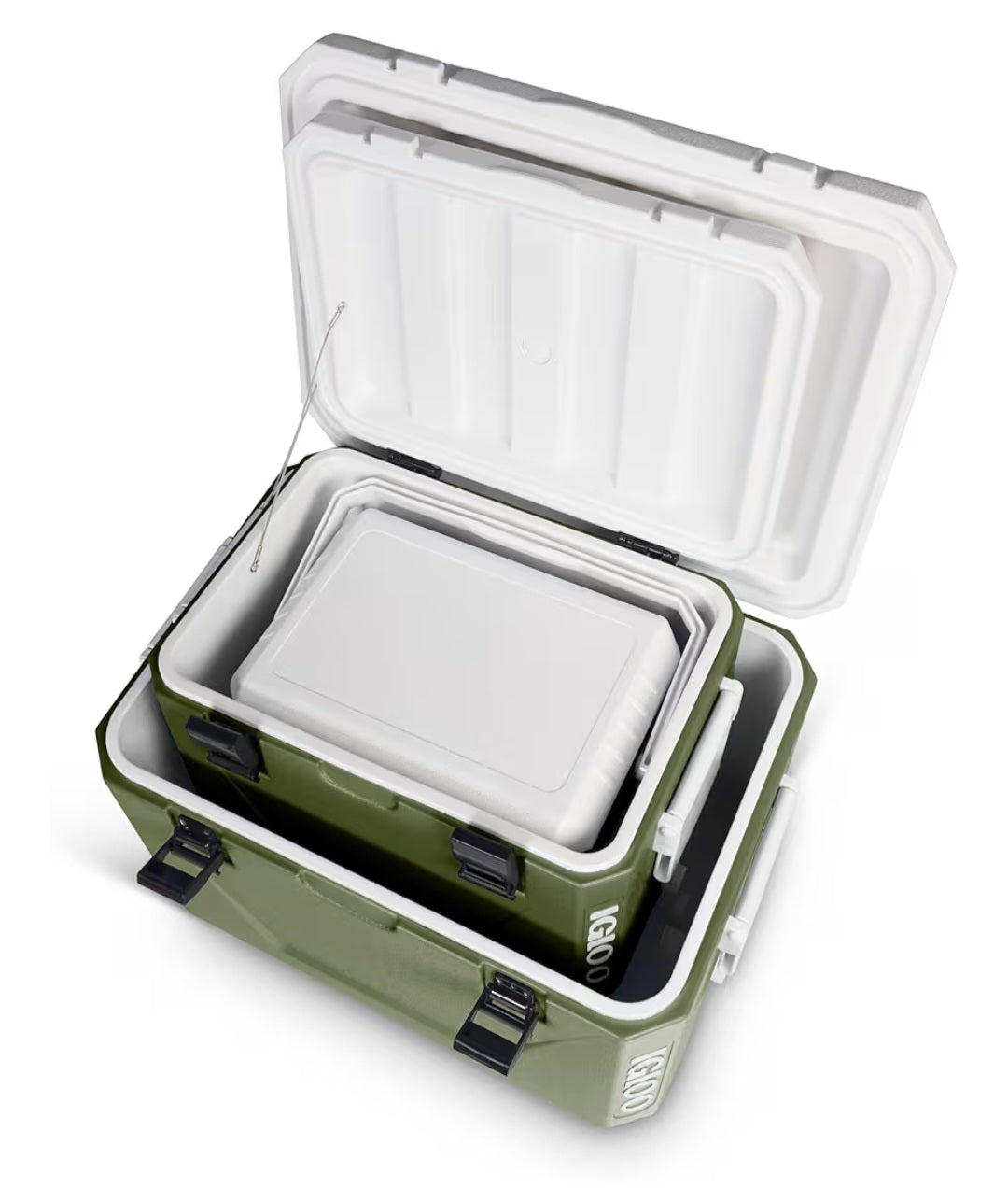 Stapelbare Passiv‑Kühlboxen Set 55 L + 27 L + 11 L – Platzsparende Camping‑Kühlboxen, robust & leicht, ideal für Picknick, Strand, Outdoor & Freizeit – Ineinander verstaubar, Grün