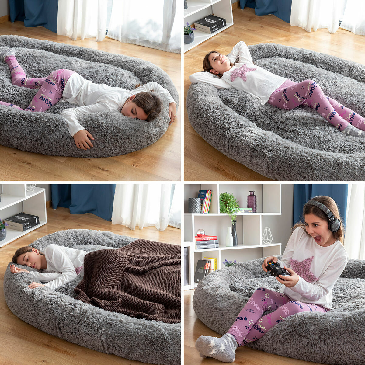 Hundebett für Menschen | Human Dog Bed XXL Grau