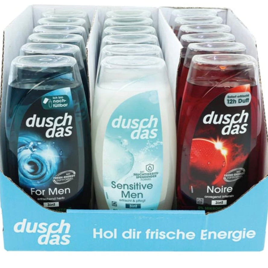 18 x Duschgel Duschdas / 225ml 18er Mixkarton 4-fach sortiert