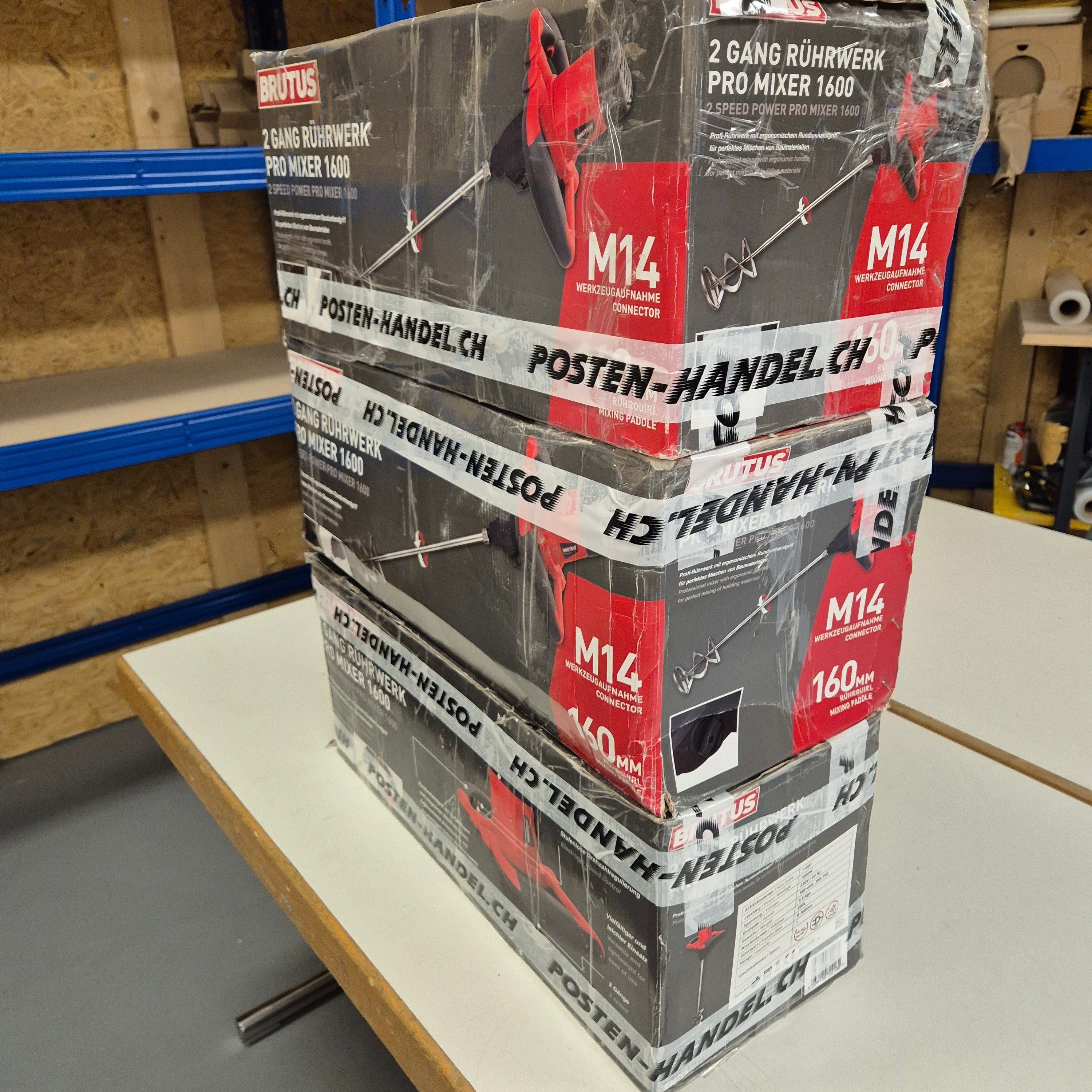 3 x Rührwerk 2 Gang Pro Mixer 1600 Marke Brutus / Neu & OVP
